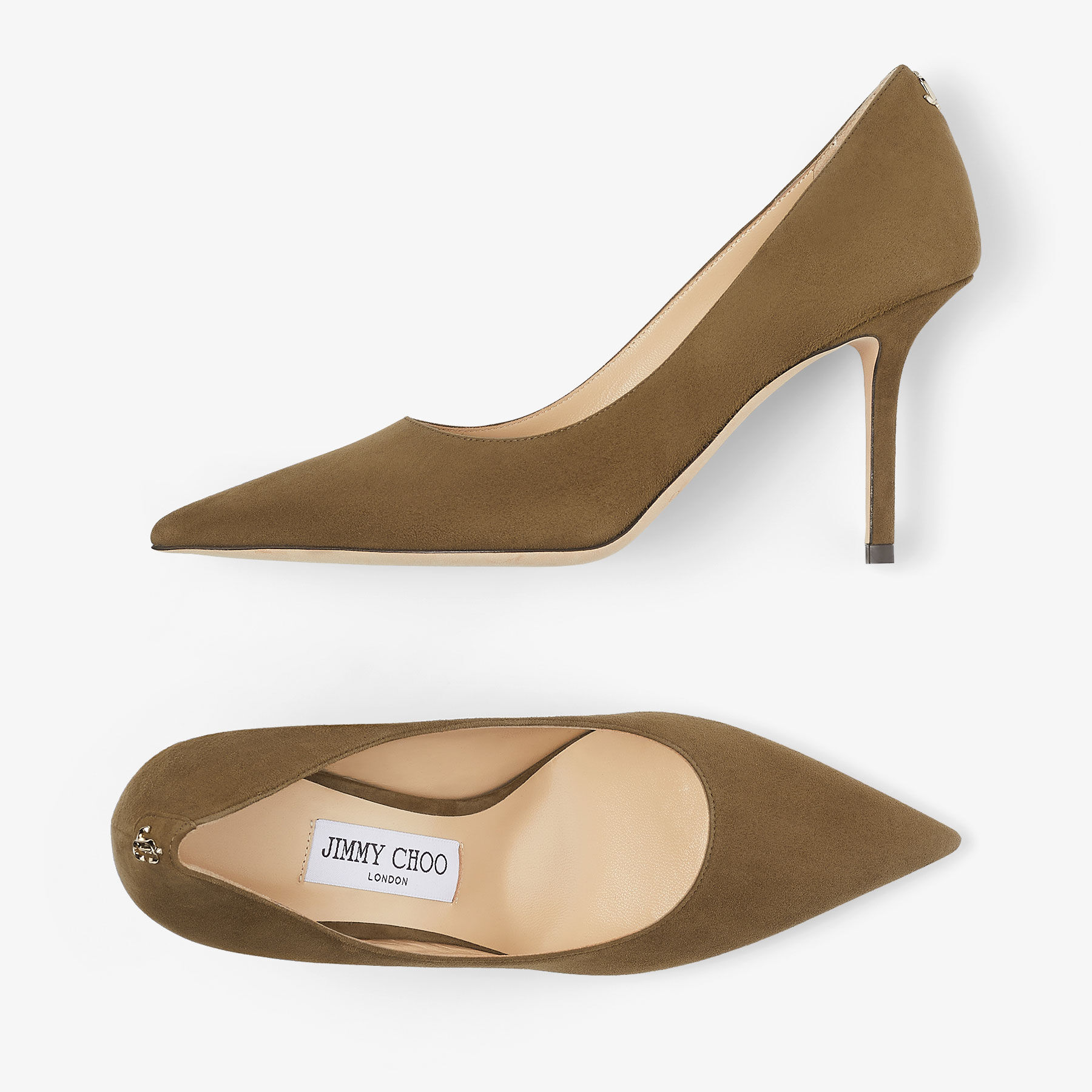 Olive green shop suede pumps
