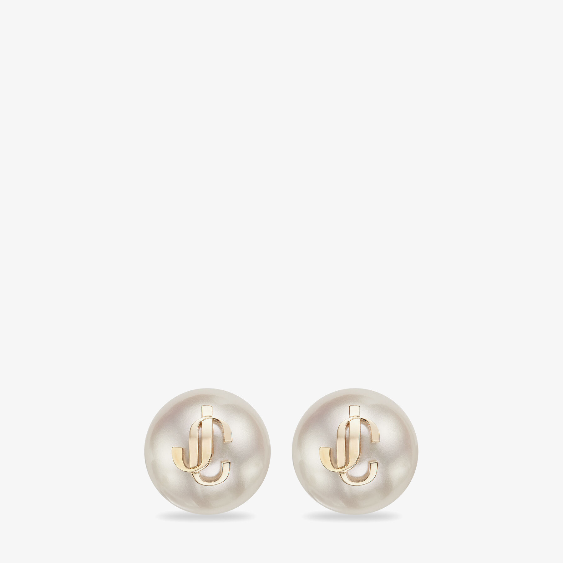 Jimmy Choo◆JC Pearl Earring◆JCパール付 スタッドピアス Gold-Finish Metal JC Pearl Stud Earrings | JC Pearl Studs