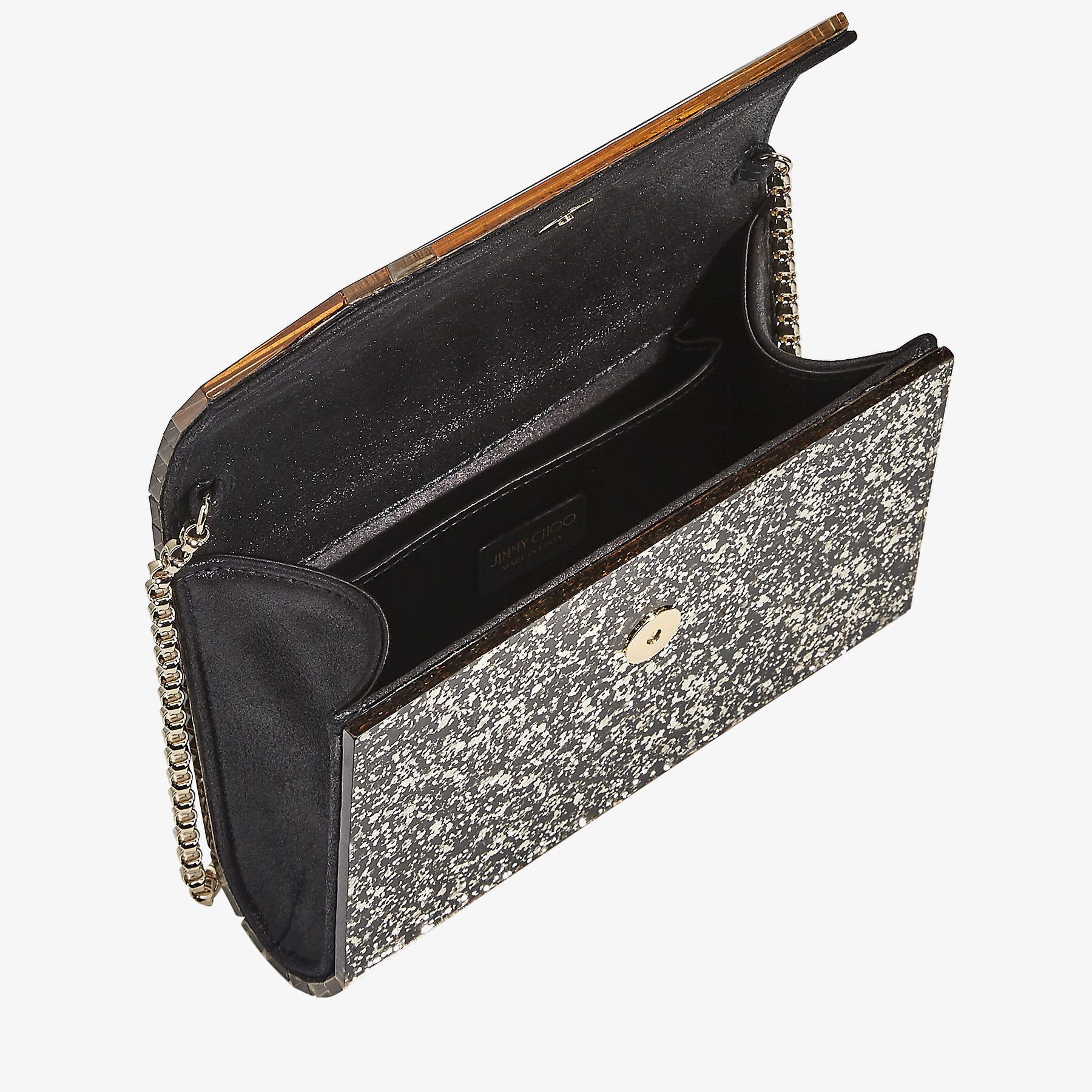 Gold Mix Coarse Glitter Acrylic Clutch Bag CANDY Autumn Winter