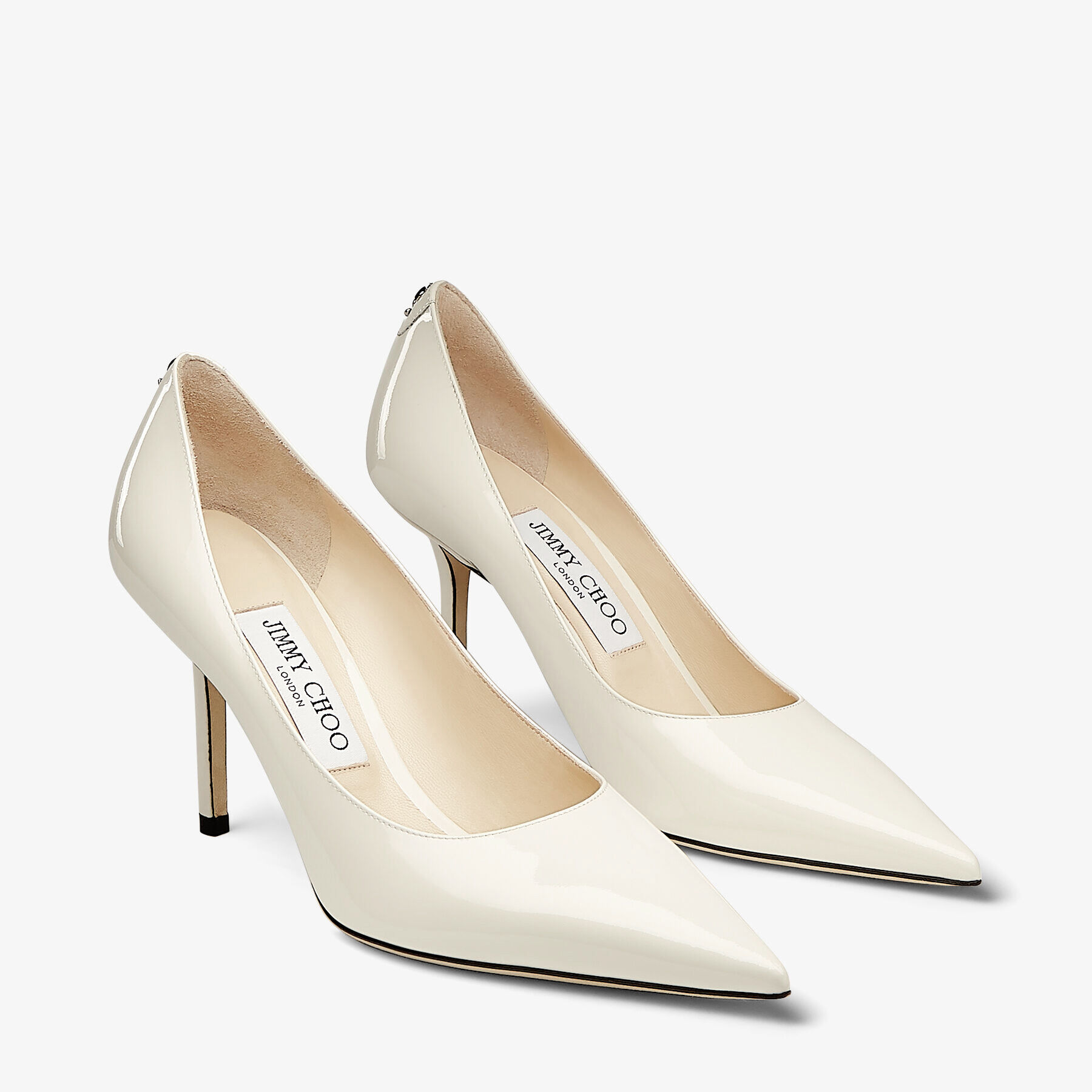 Latte Patent Leather Pumps with JC Emblem | LOVE 85 | 24:7