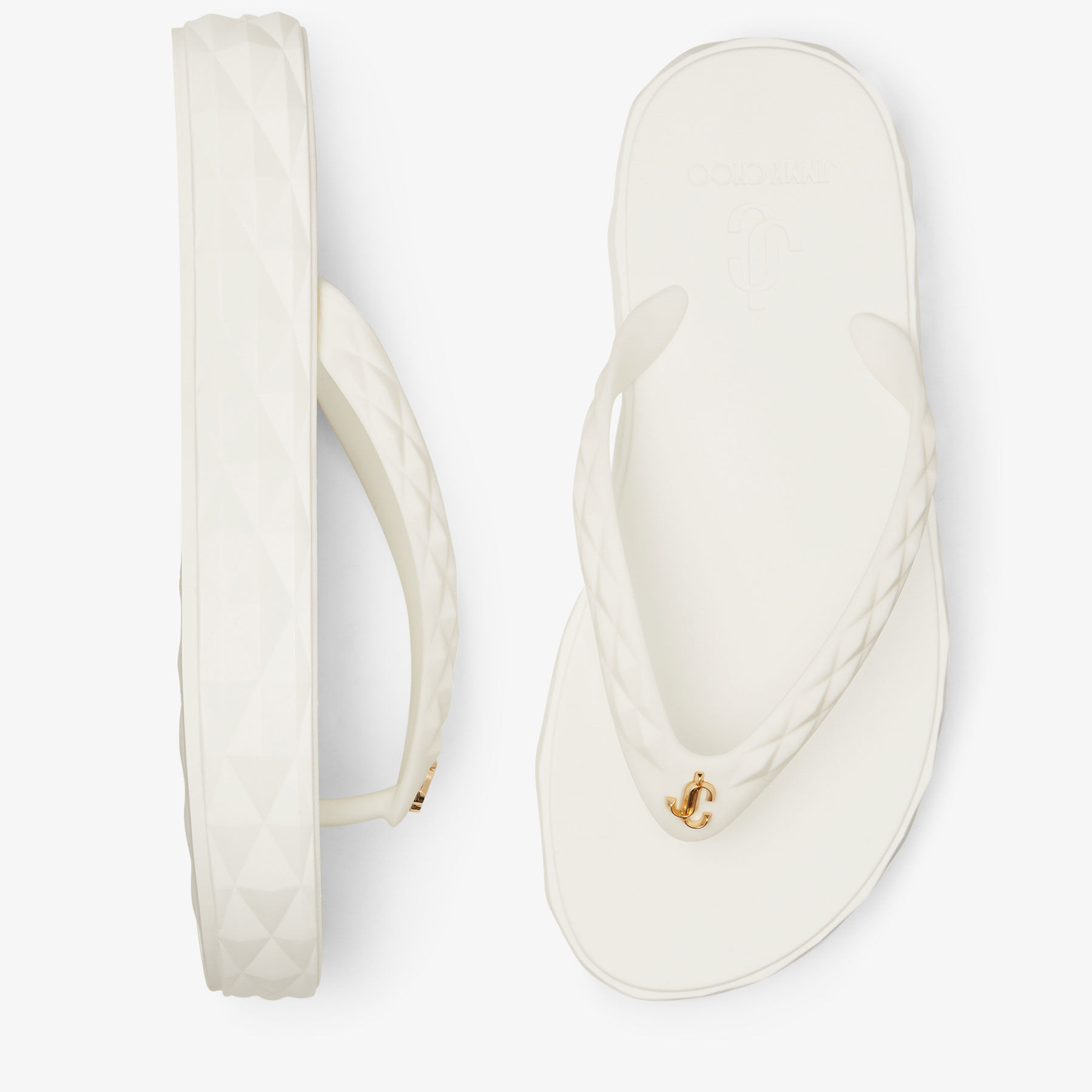 White diamond flip flops top