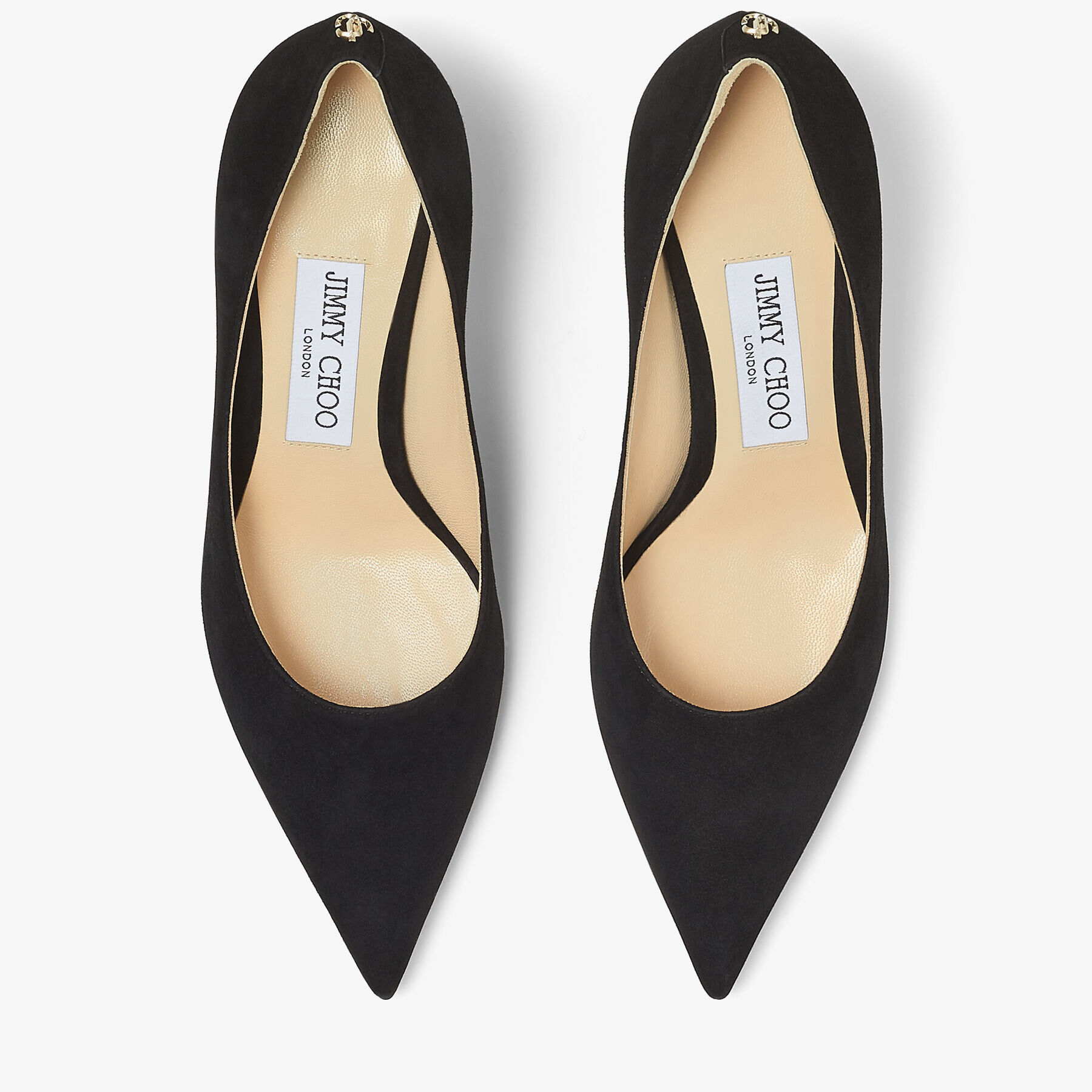 Black Suede Pointed pumps with JC Emblem LOVE 65 24 7 Icons JIMMY CHOO