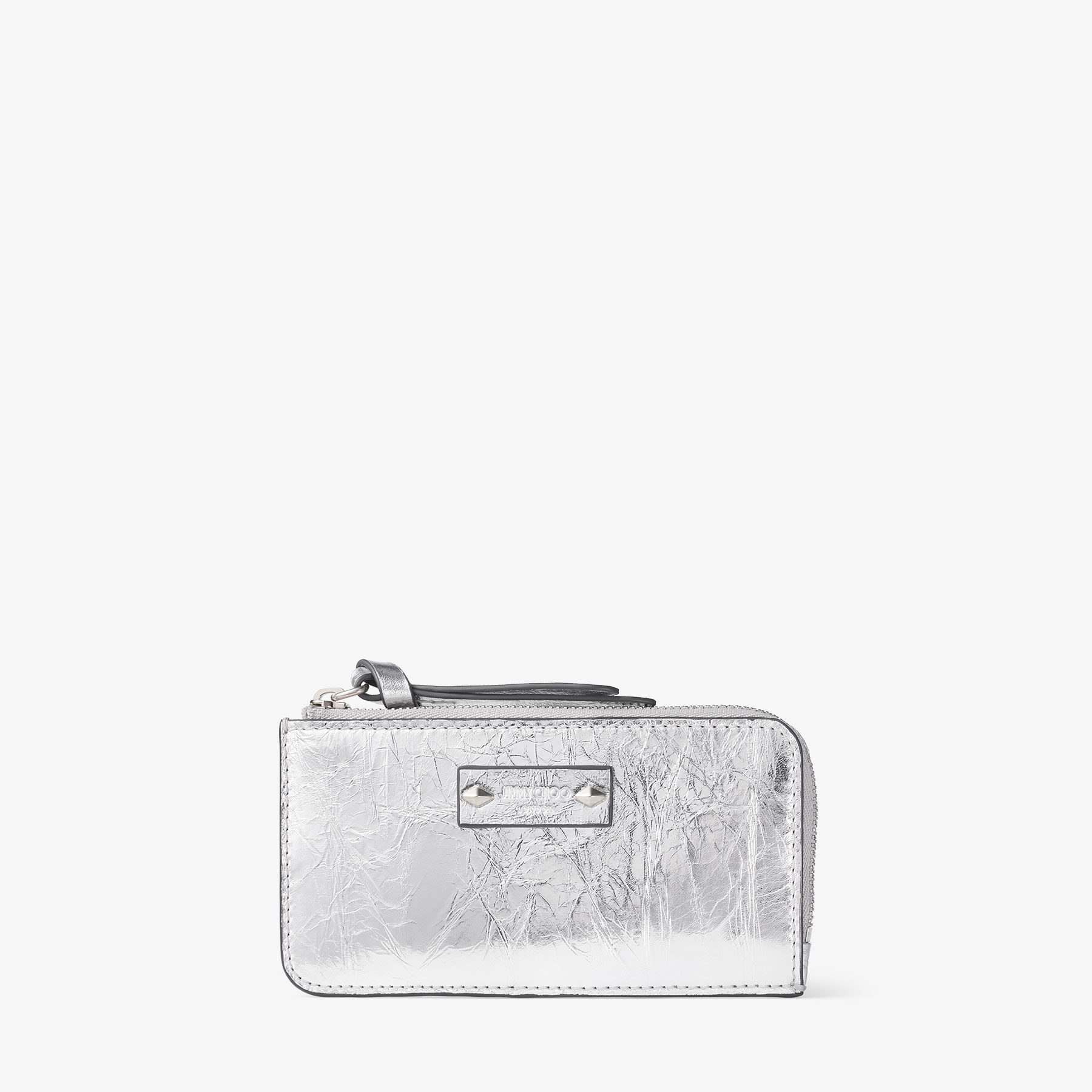 Wallet shoulder bag／silver Lise-Z | Silver Vinatge Metallic Leather Wallet | JIMMY CHOO CA