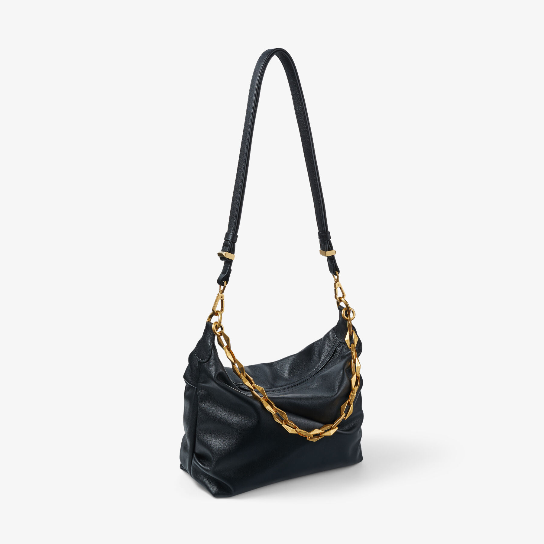 Black soft leather hobo bag deals