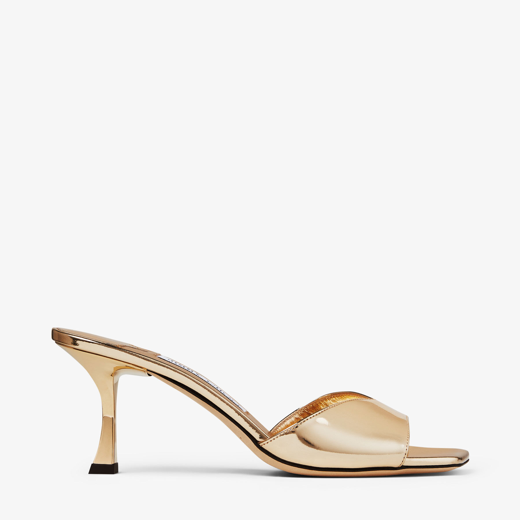 【Jimmy Choo】Skye 70 装飾 スエード ミュール シルバー Skye 70 embellished mirrored leather mules in silver - Jimmy