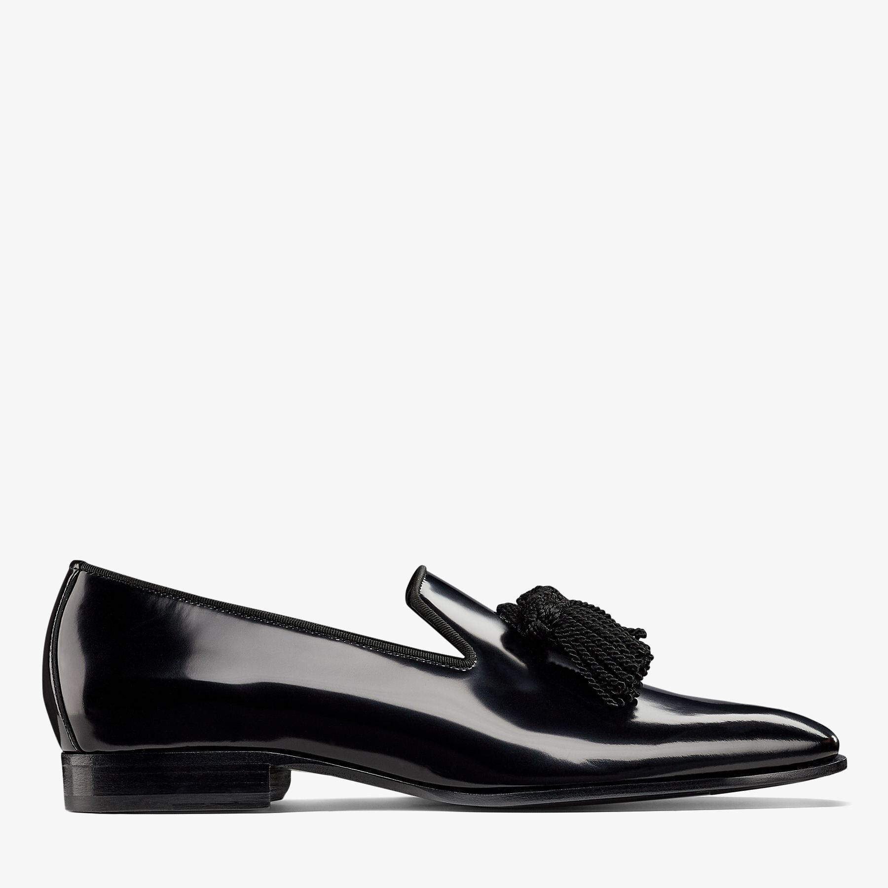 Black Soft Shiny Calf Leather Loafers FOXLEY M Pre Fall 20 JIMMY CHOO