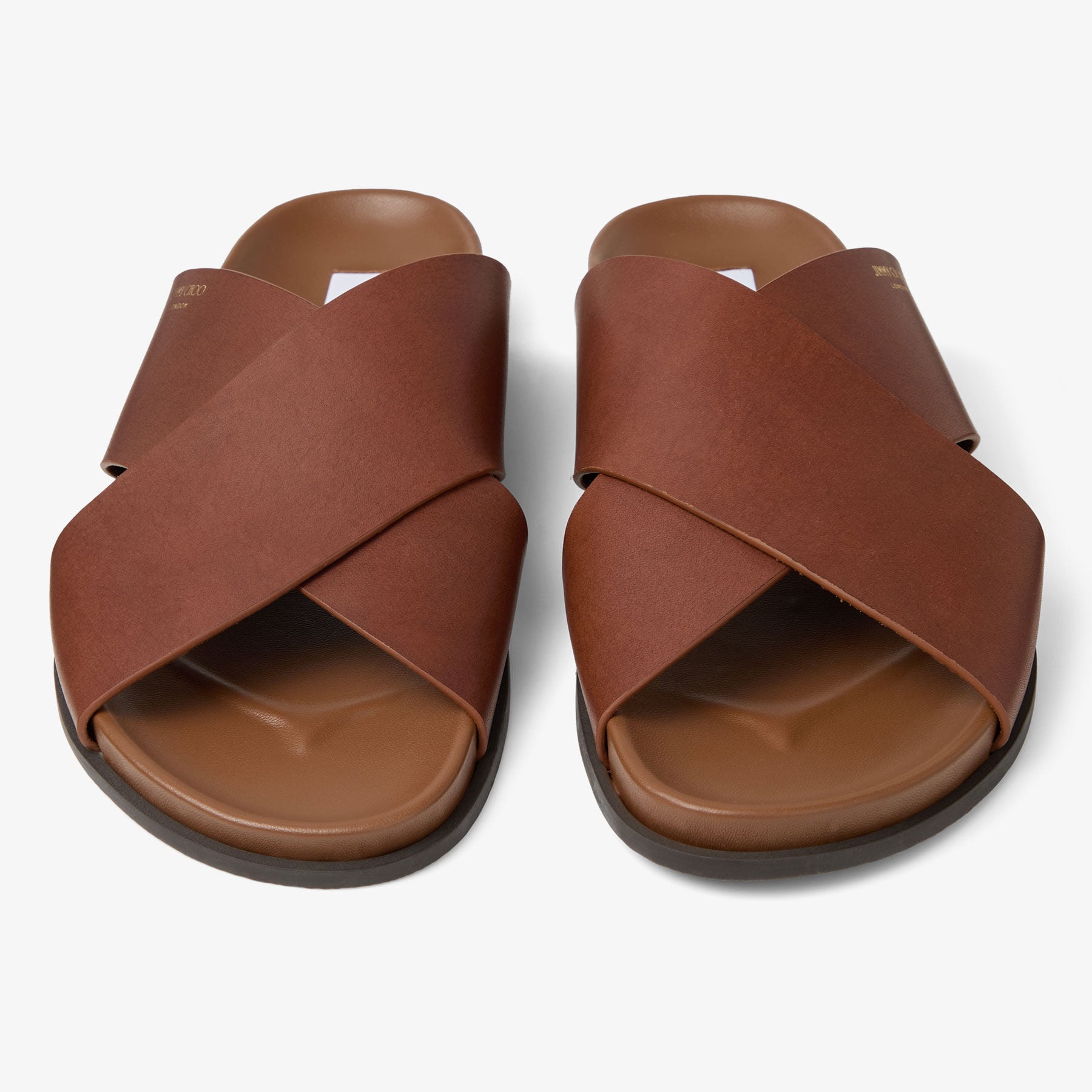 Sol Slide | Cigar Vachetta Leather Slides | JIMMY CHOO