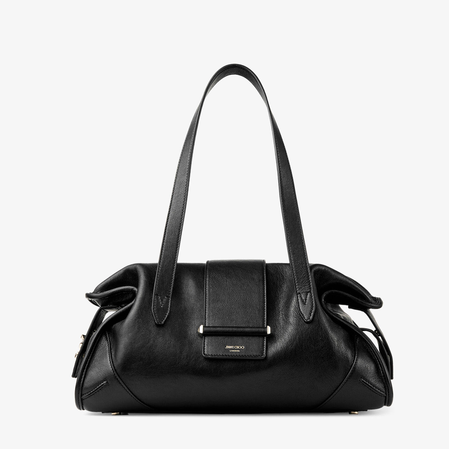 Bar Holdall Medium | Black Biker Leather Holdall Bag | JIMMY CHOO