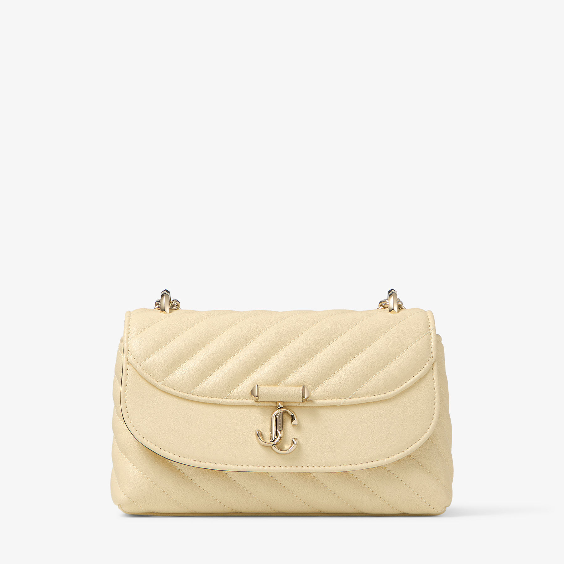Curve Crossbody S | Buttermilk Quilted Biker Leather