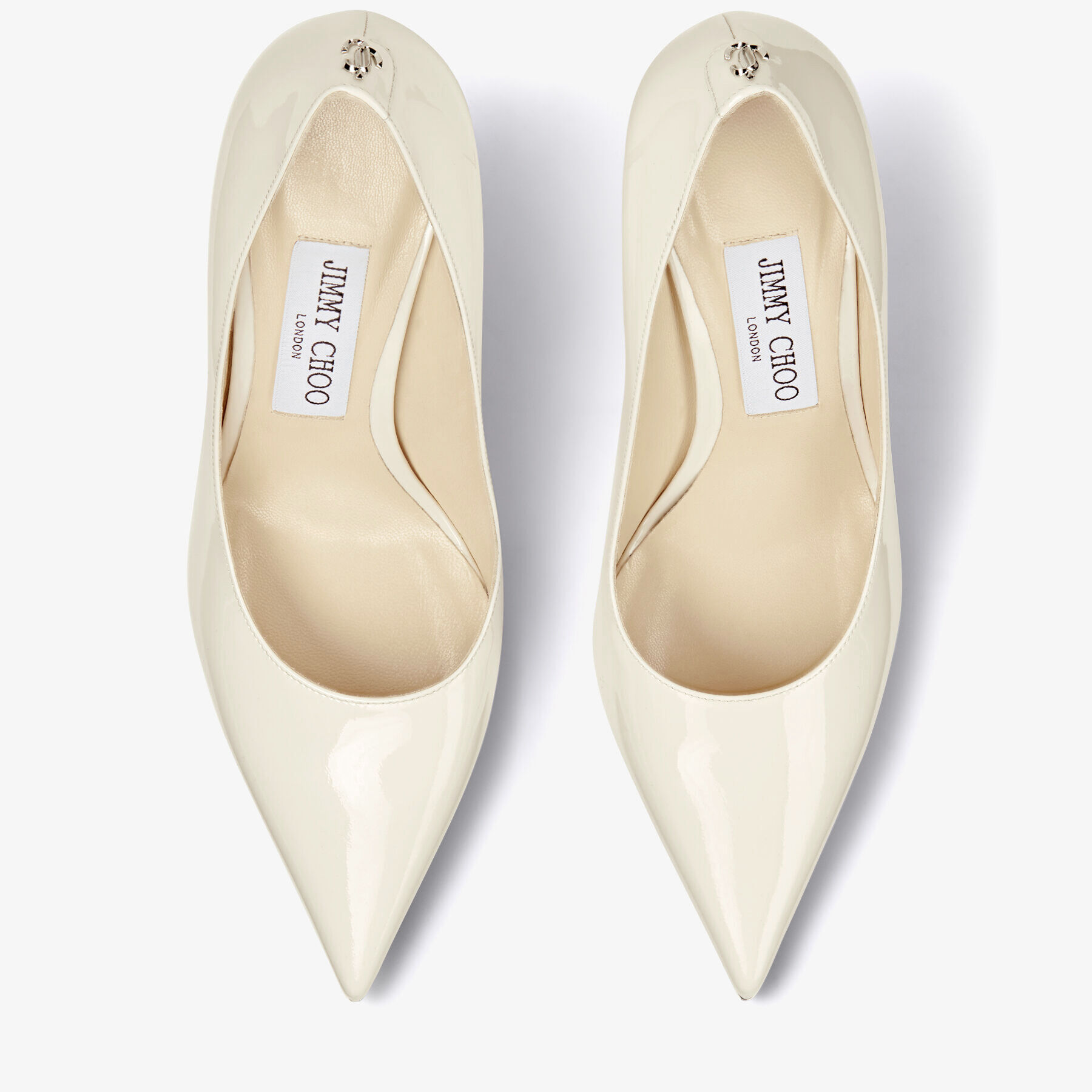 Latte Patent Leather Pumps with JC Emblem | LOVE 85 | 24:7
