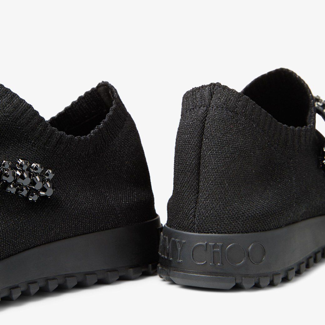 Black Knit Trainers with Crystals VERONA Jimmy Choo