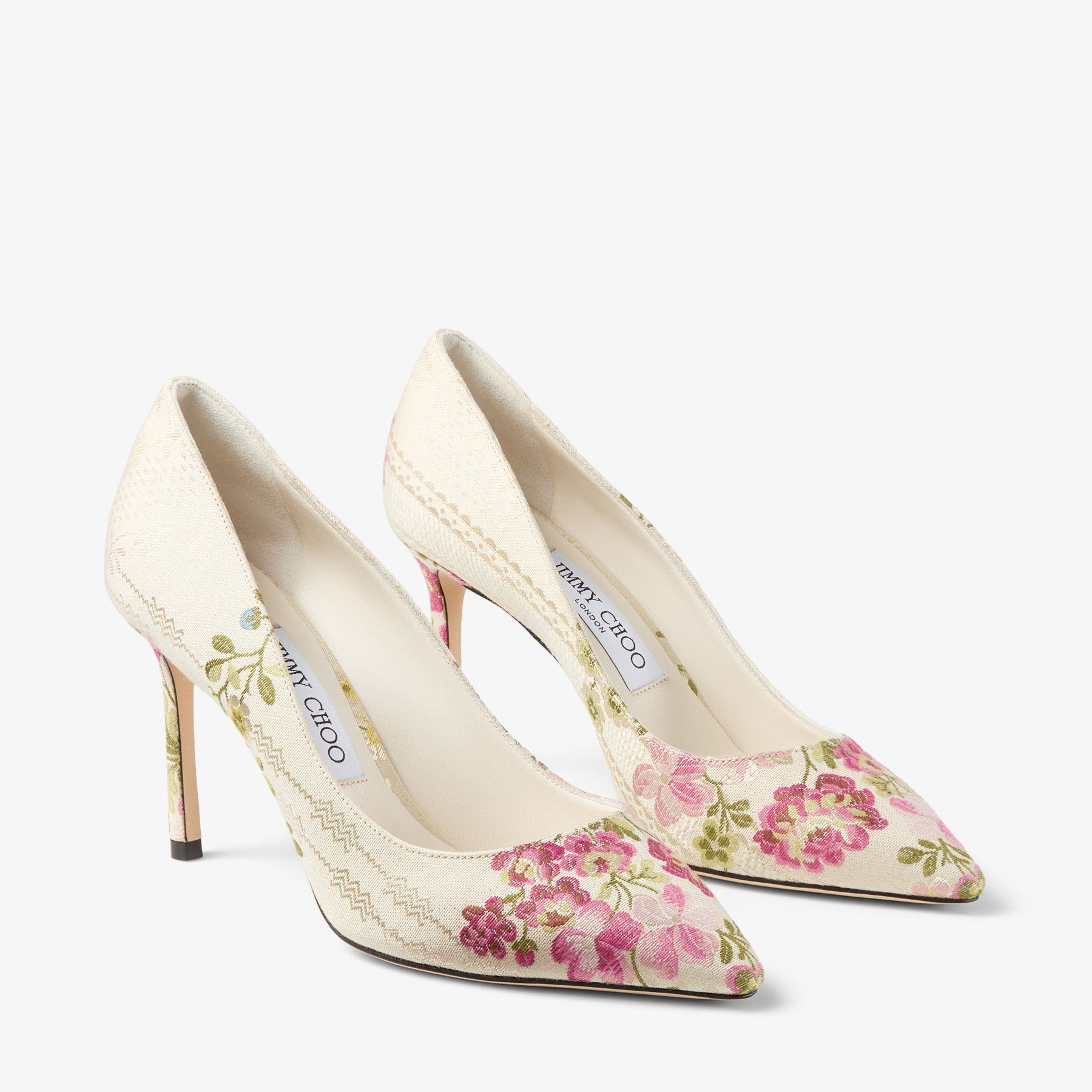 【Jimmy Choo】Romy 85 花柄ジャカード スリングバックパンプス Romy 85 | Rose Floral Jacquard Pumps | JIMMY CHOO NZ