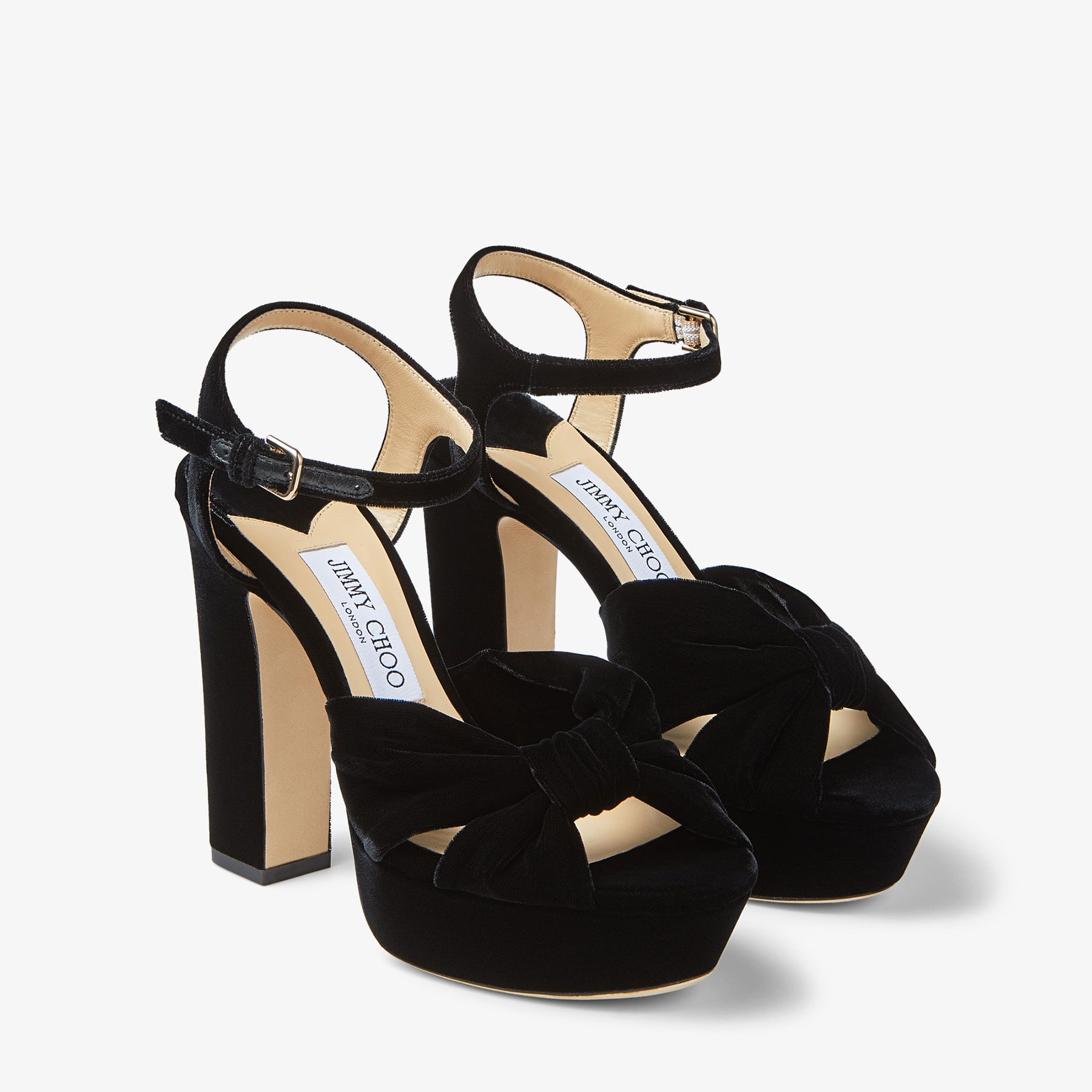 HELOISE 120 | Black Velvet Platform Sandals | Winter 2022