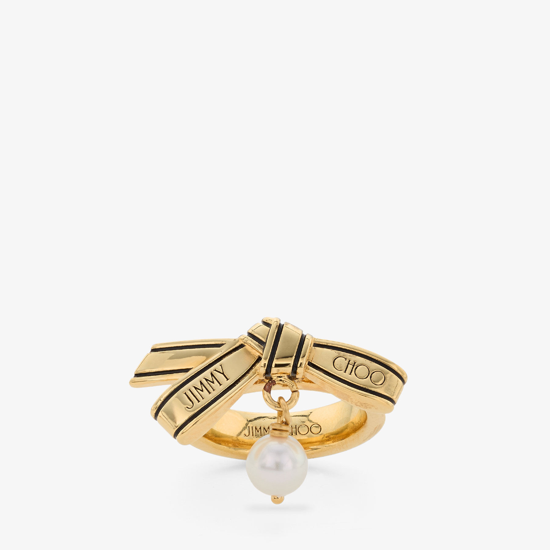 JIMMY CHOO スクエア スリム リング Heart Ring | クリスタル付き Silver 仕上げハート・リング