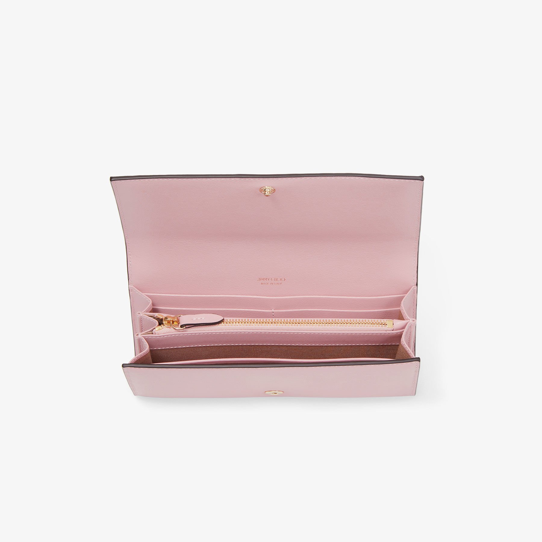 【JIMMY CHOO】Martina 長財布 ローズ Martina|Rose/Light Gold Calf Leather SLG| JIMMY CHOO AU