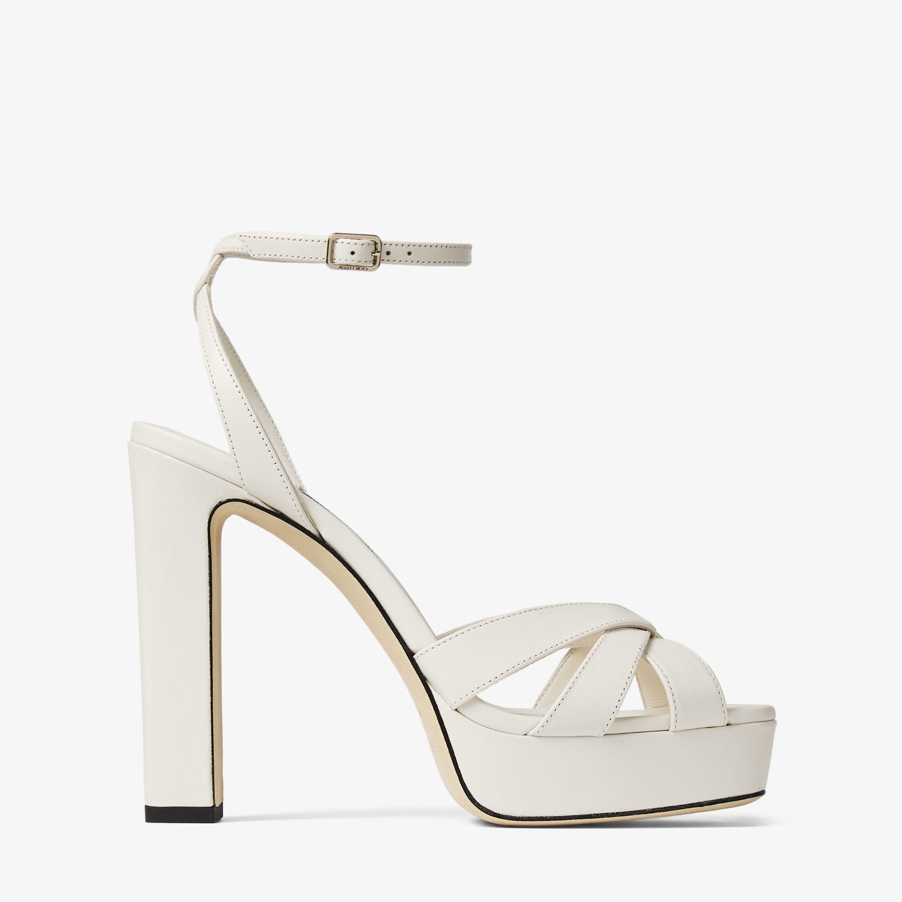 Kove 120 | Latte Nappa Leather Platform Sandals | JIMMY CHOO