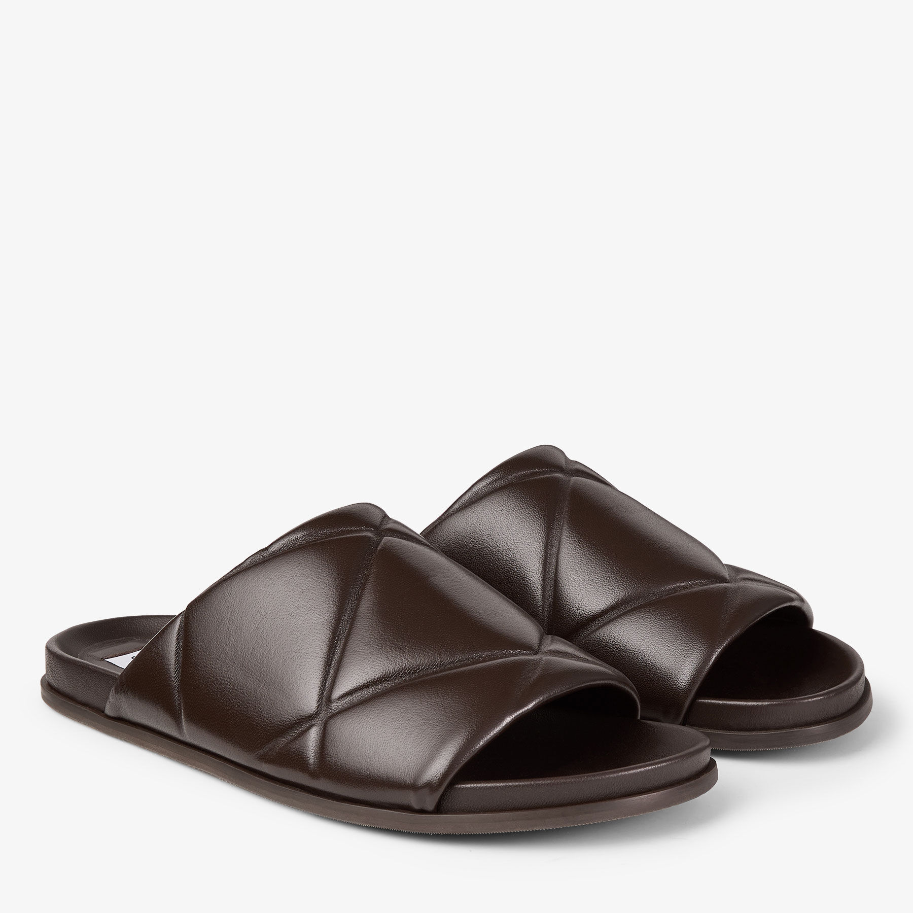 JIMMY CHOO/ Sav Slide レザー スライダー メンズ サンダル 2色 サヴ スライド / M |ブラック シャイニーキルティングレザー