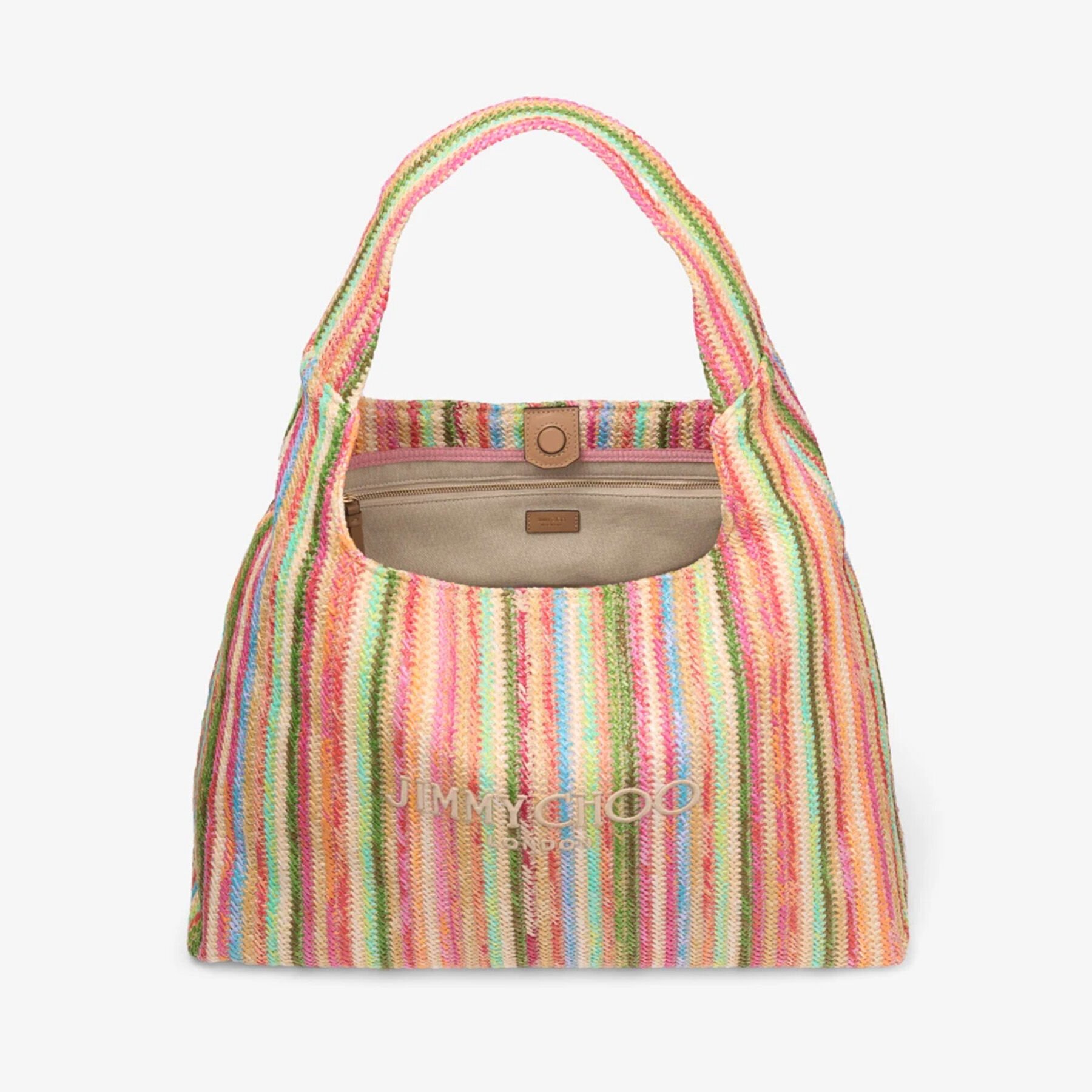 Beach Diamond Hobo L | Ecru Striped Raffia Shoulder Bag Beach Diamond Hobo L | Ecru Striped Raffia Shoulder Bag