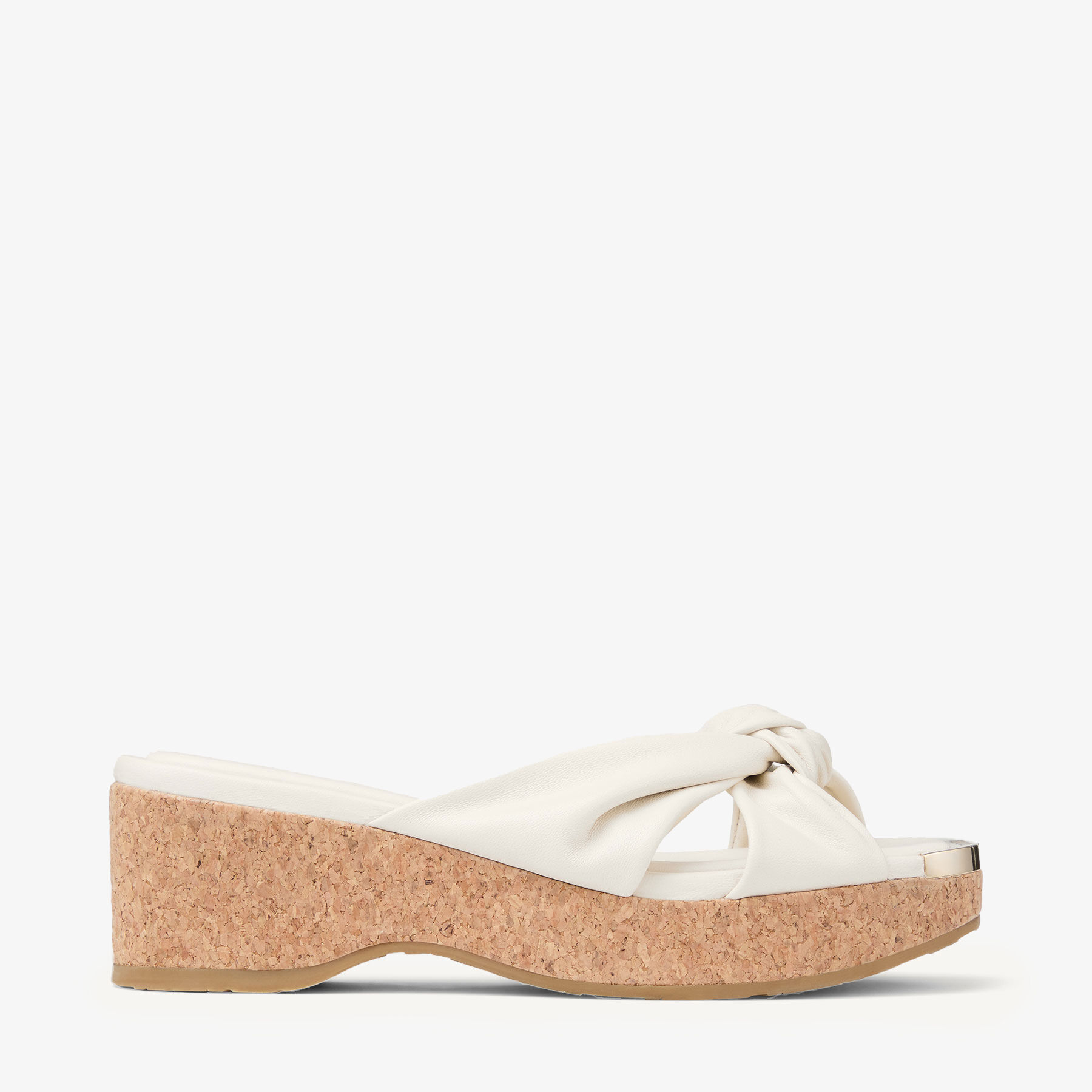 サンダル・ミュール JIMMY CHOO PERLA70 LLIC NAPPA+CORK WEDGE SANDAL AVENUEWEDGE50NAP_080258_SIDE_v