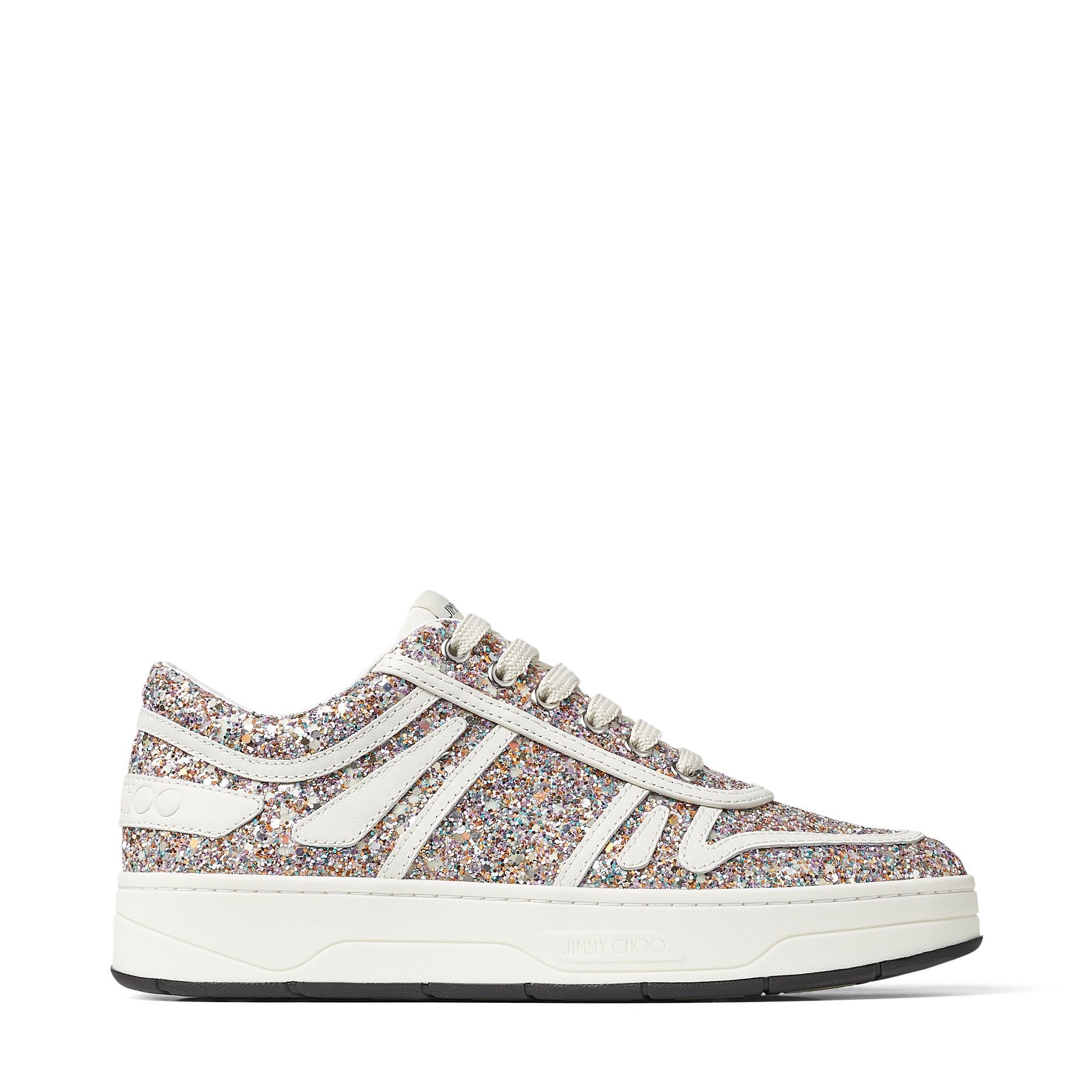jimmy choo rose gold trainers