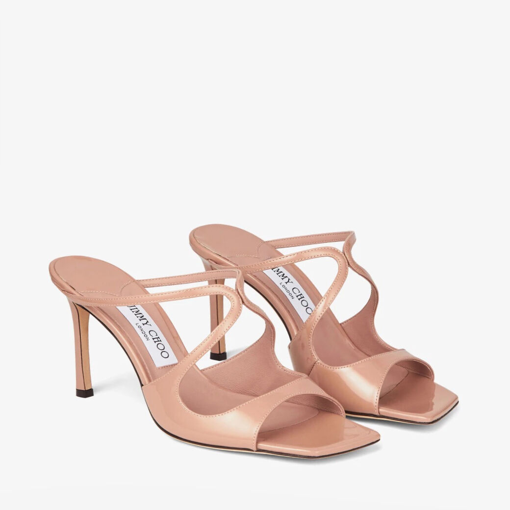 Ballet Pink Patent Leather Mules | ANISE 75 | JIMMY CHOO