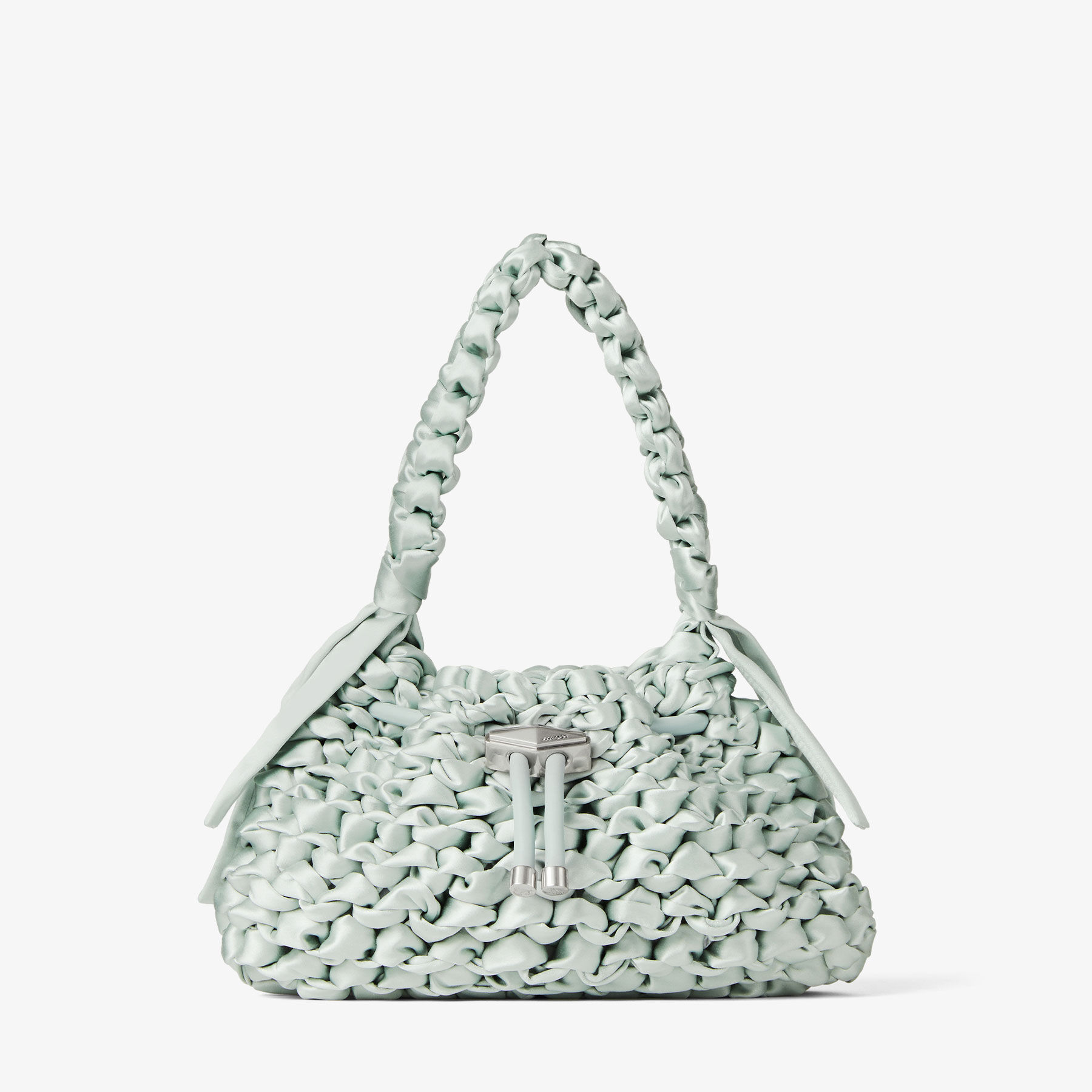 JIMMY CHOO Cinch S ウーブンサテン ショルダーバッグ Cinch S | Light Verde Woven Satin Shoulder Bag | JIMMY CHOO