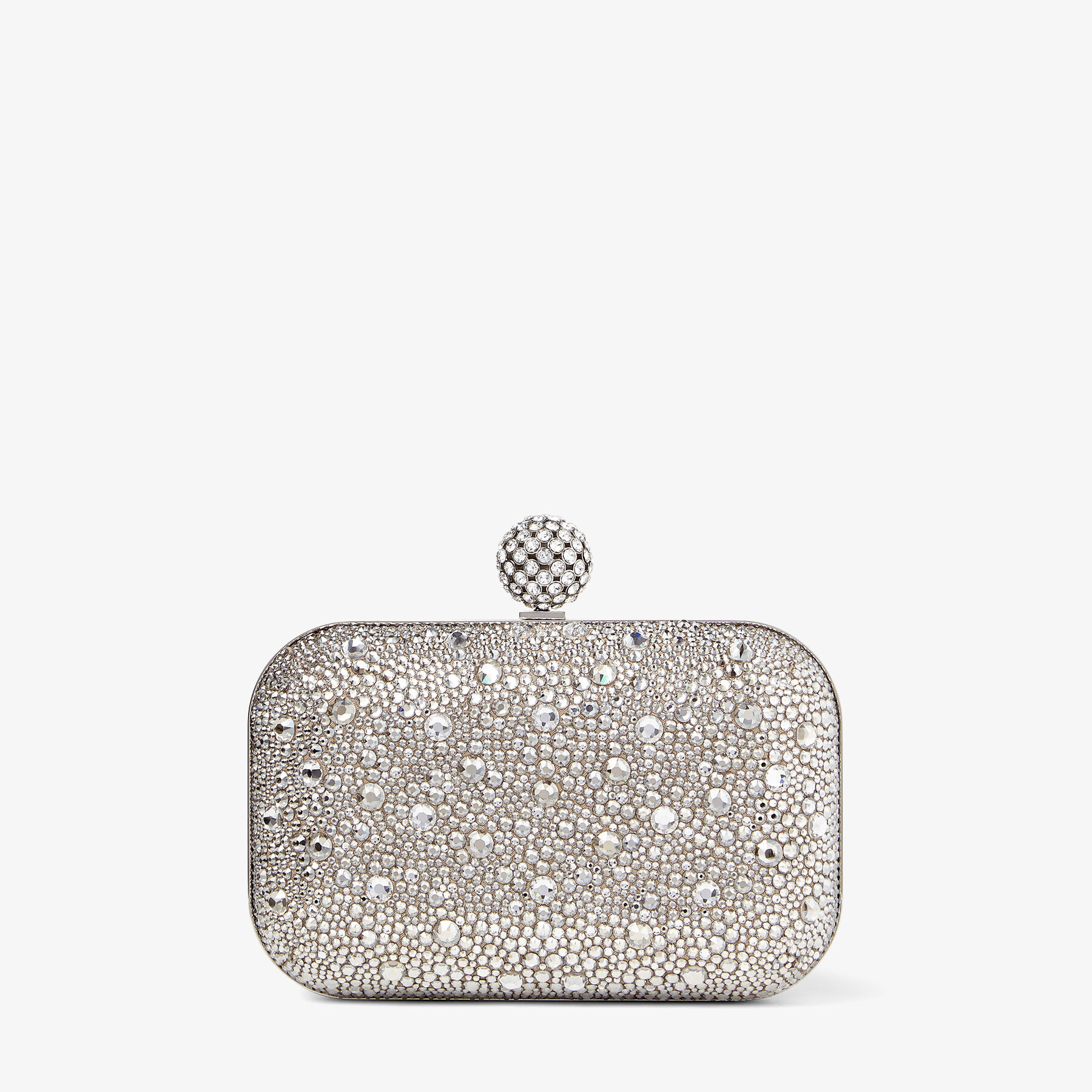 Nude Shimmer Suede Clutch Bag with Hotfix and Crystal