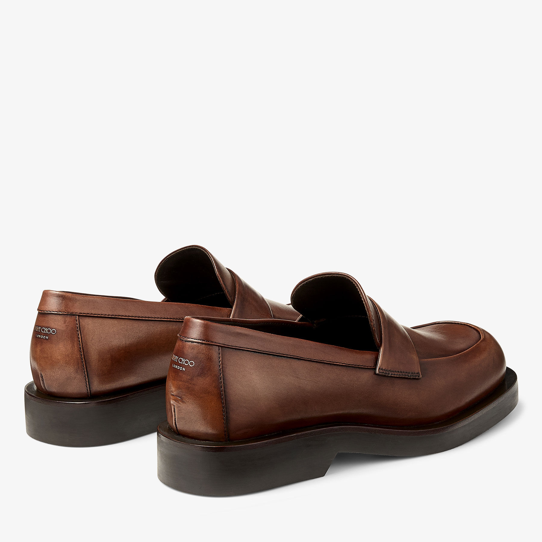 Buff Loafer | Mocha Burnished Leather Loafers | JIMMY CHOO UK