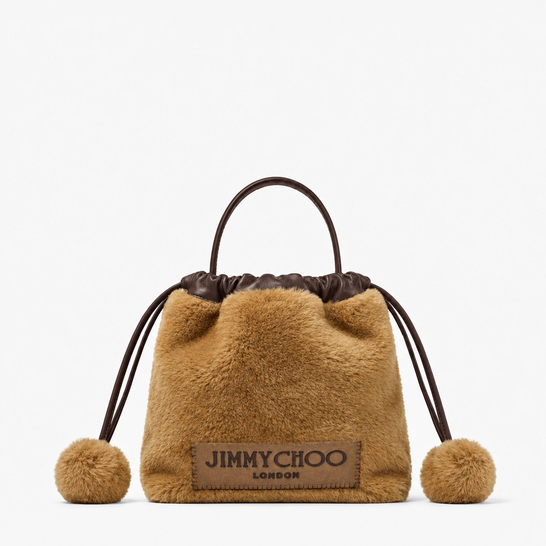 J*2様 TIGER VELOUR DRAWSTRING BAG ポーチ ワコマ Drawstring Pouch Top Handle | Teddy and Chocolate Shearling and