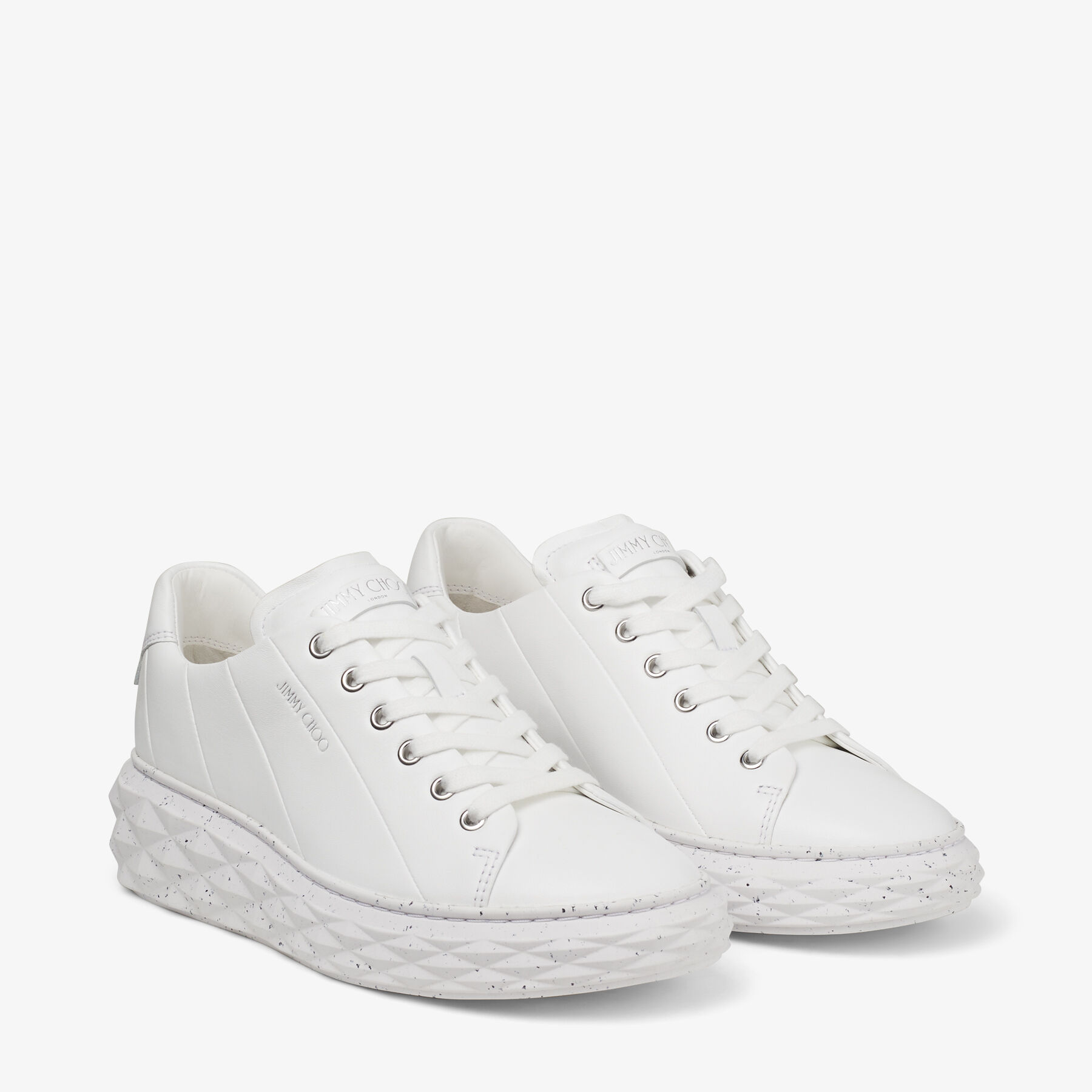 DIAMOND LIGHT MAXI F White Nappa Leather Low Top Trainers with