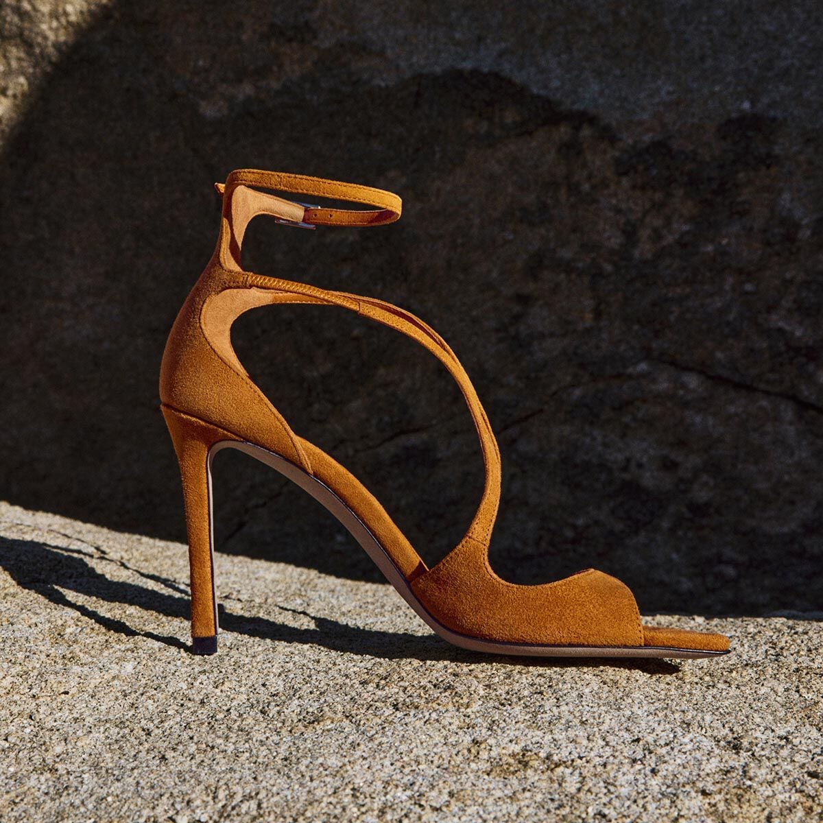 Azia 95 | Sunset Orange Suede Sandals | JIMMY CHOO NZ