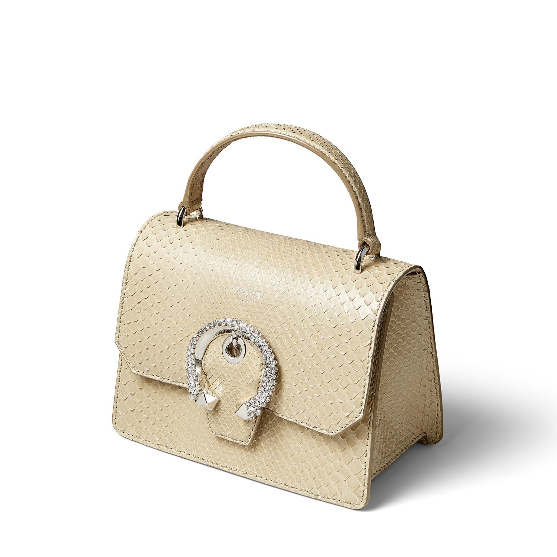 Jimmy Choo Snake Madeline Top Handle and strap with Swarsoki Crystal C  Buckle