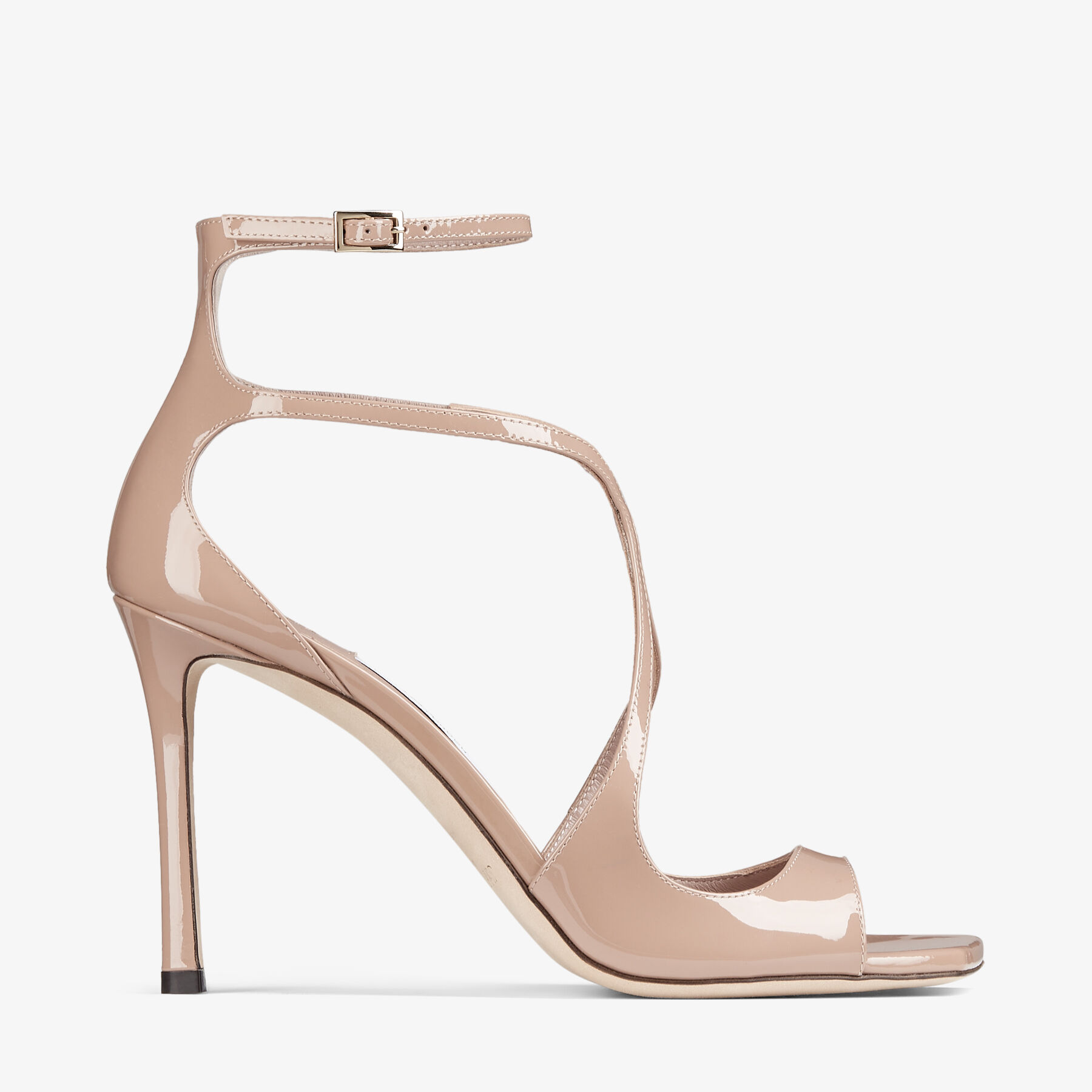 Ballet Pink Patent Leather Sandals| AZIA 95 | Spring 2022 Collection | JIMMY  CHOO