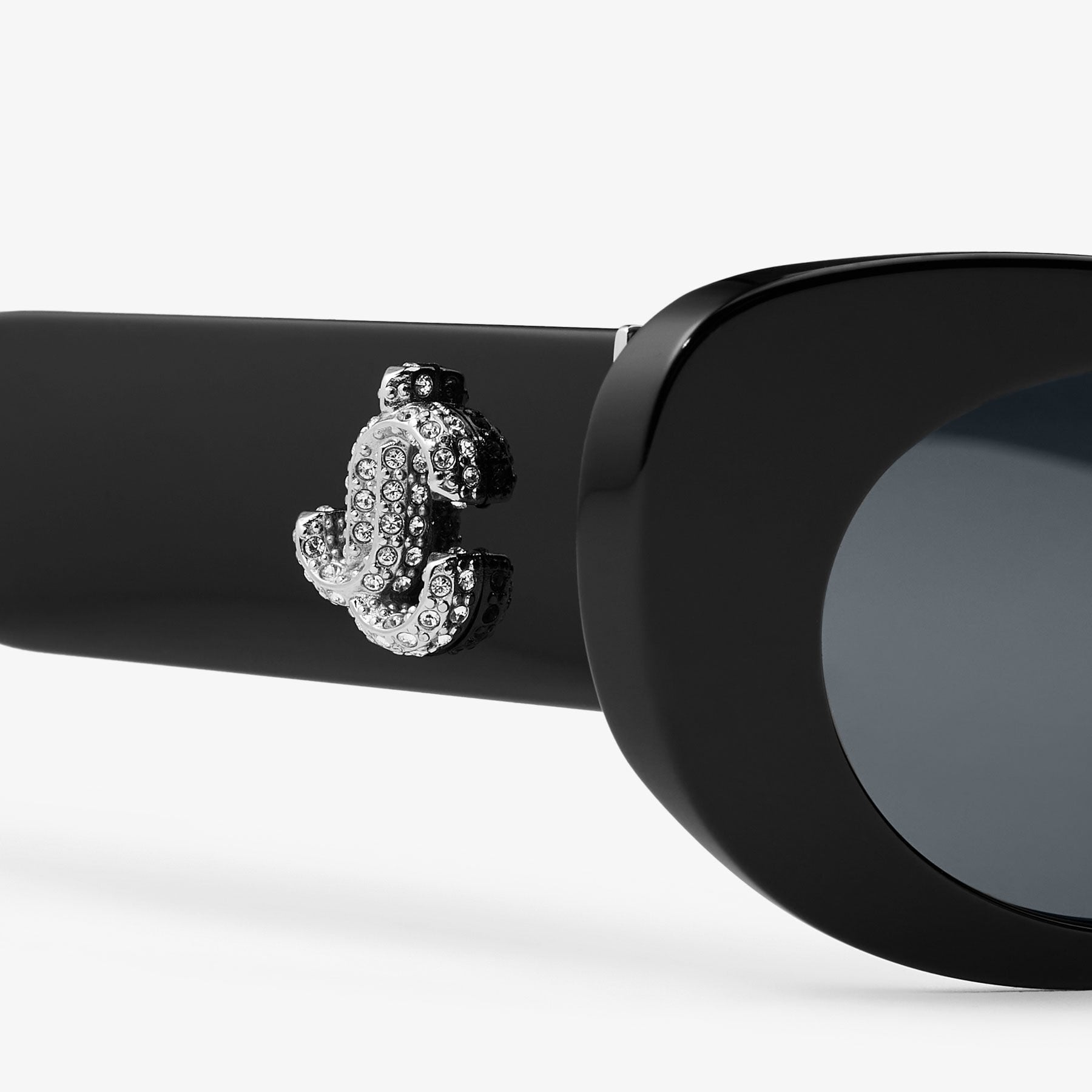 Danny | Black Oval Sunglasses | JIMMY CHOO