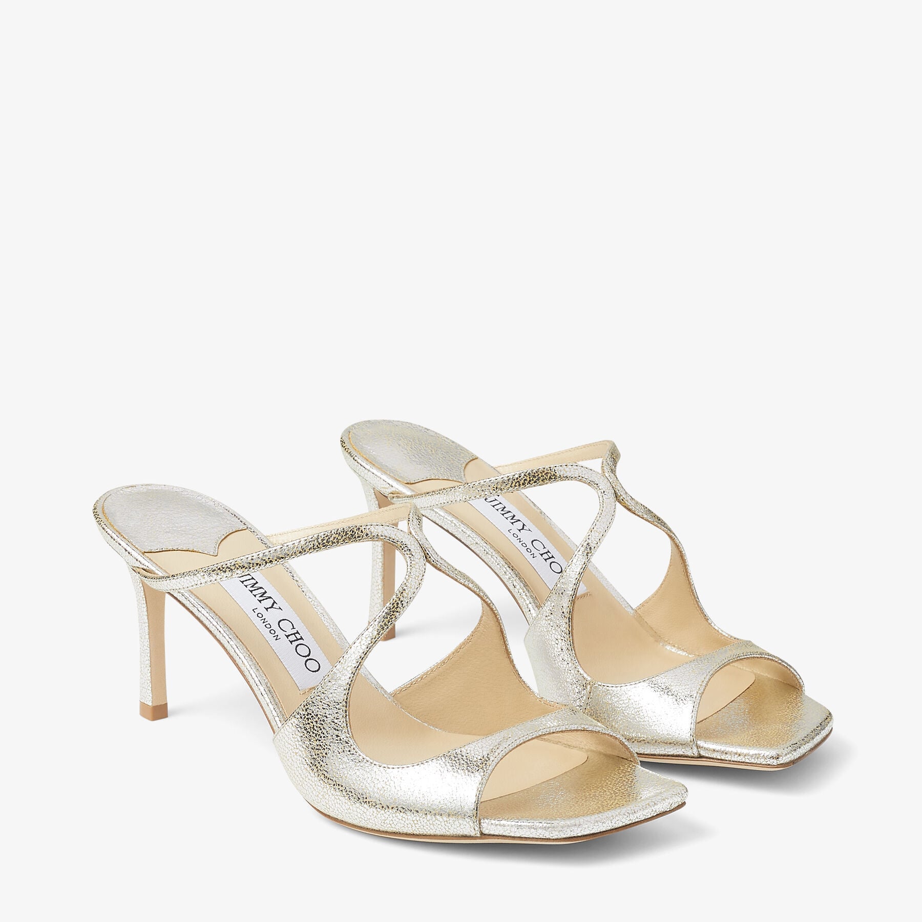 Champagne Glitter Leather Mules | ANISE 75 | Spring 2022