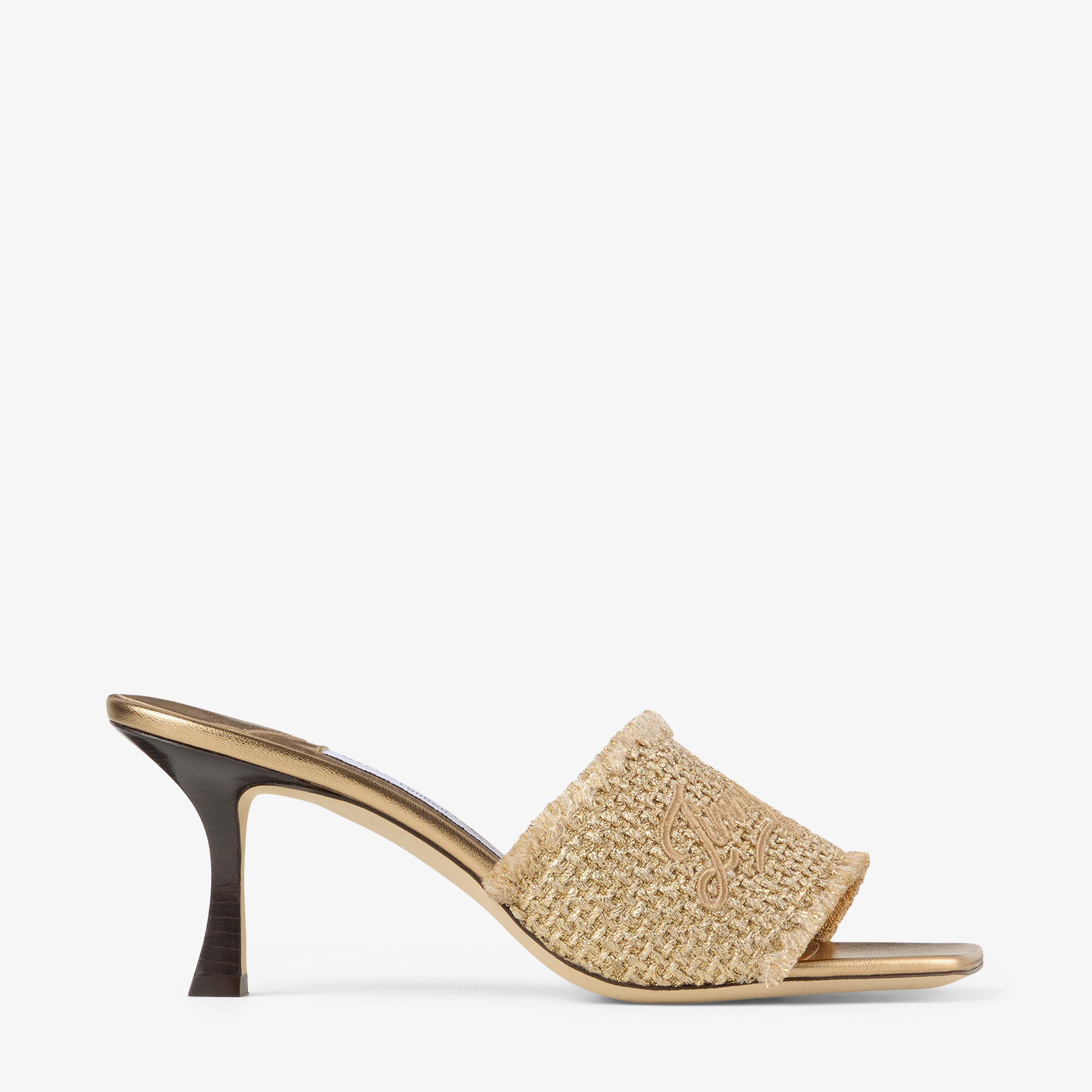 Jimmy Choo Alexia 70mm ミュール Alexia 70 | Gold Woven Lurex Sandals | JIMMY CHOO