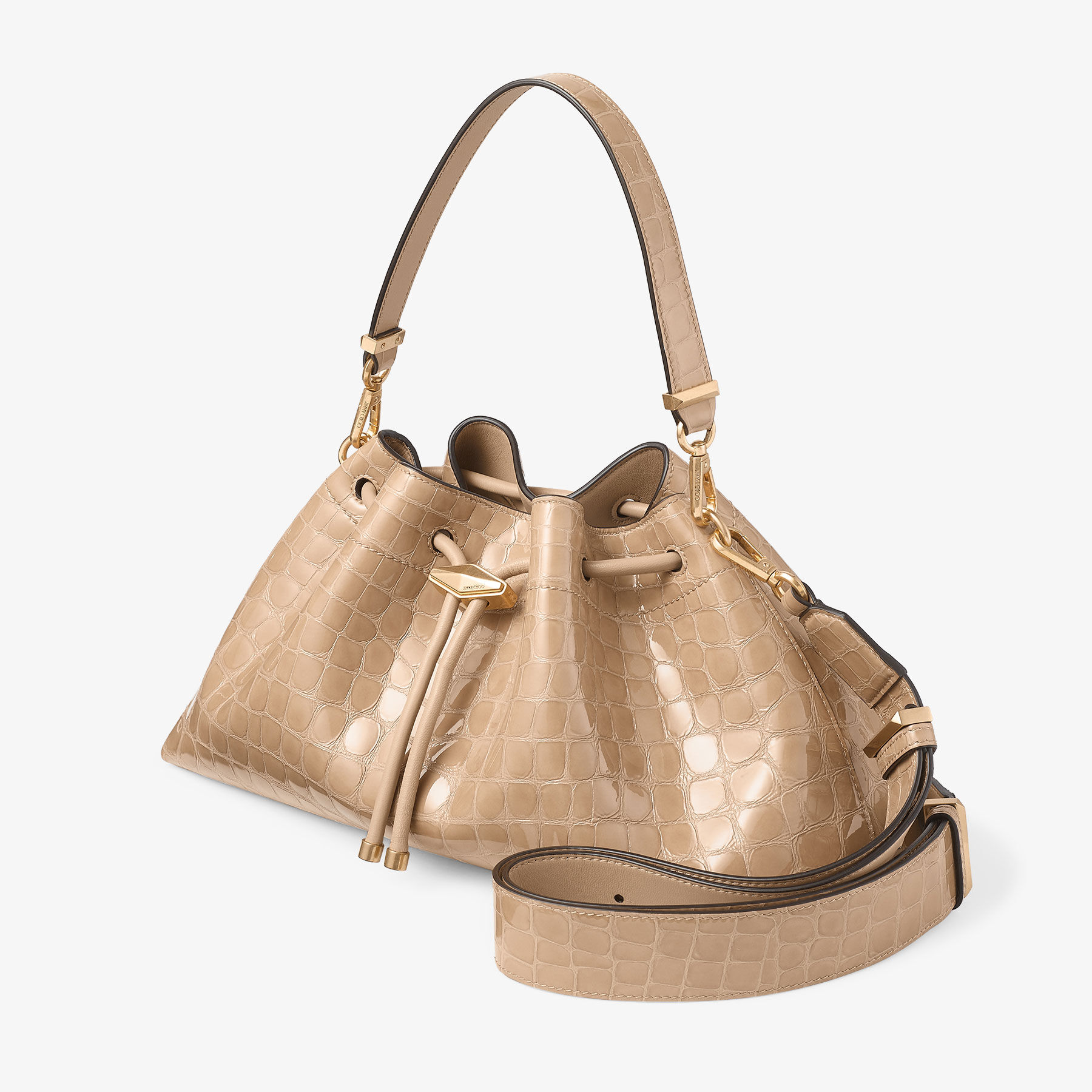 ベージュ0 チャミ様 Cinch Medium | Chai Shiny Croc Embossed Leather | JIMMY CHOO