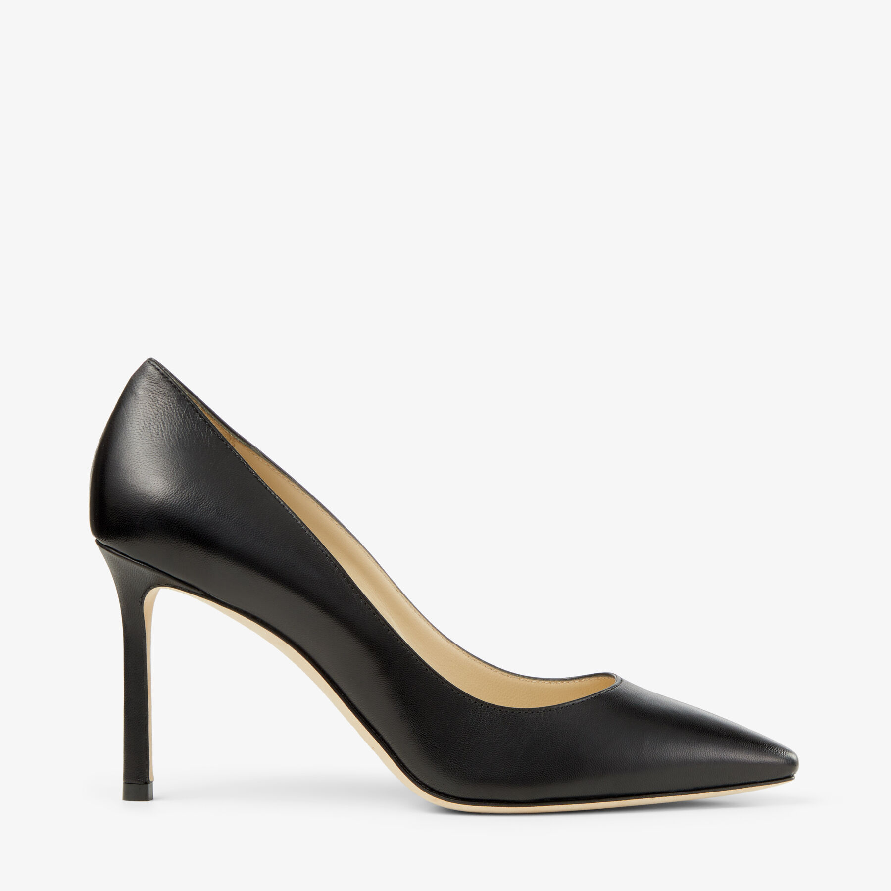 Black Kid Leather Pointy Toe Pumps Romy 85 Pre Fall 16 JIMMY