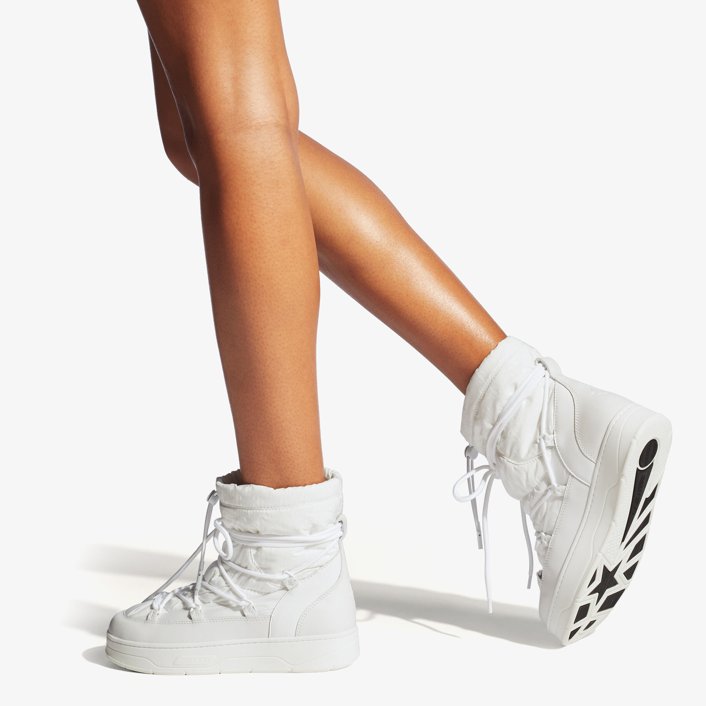 White JC Nylon and Leather Ski Boots | WANAKA | Winter 2021 White JC Nylon and Leather Ski Boots | WANAKA | Winter 2021