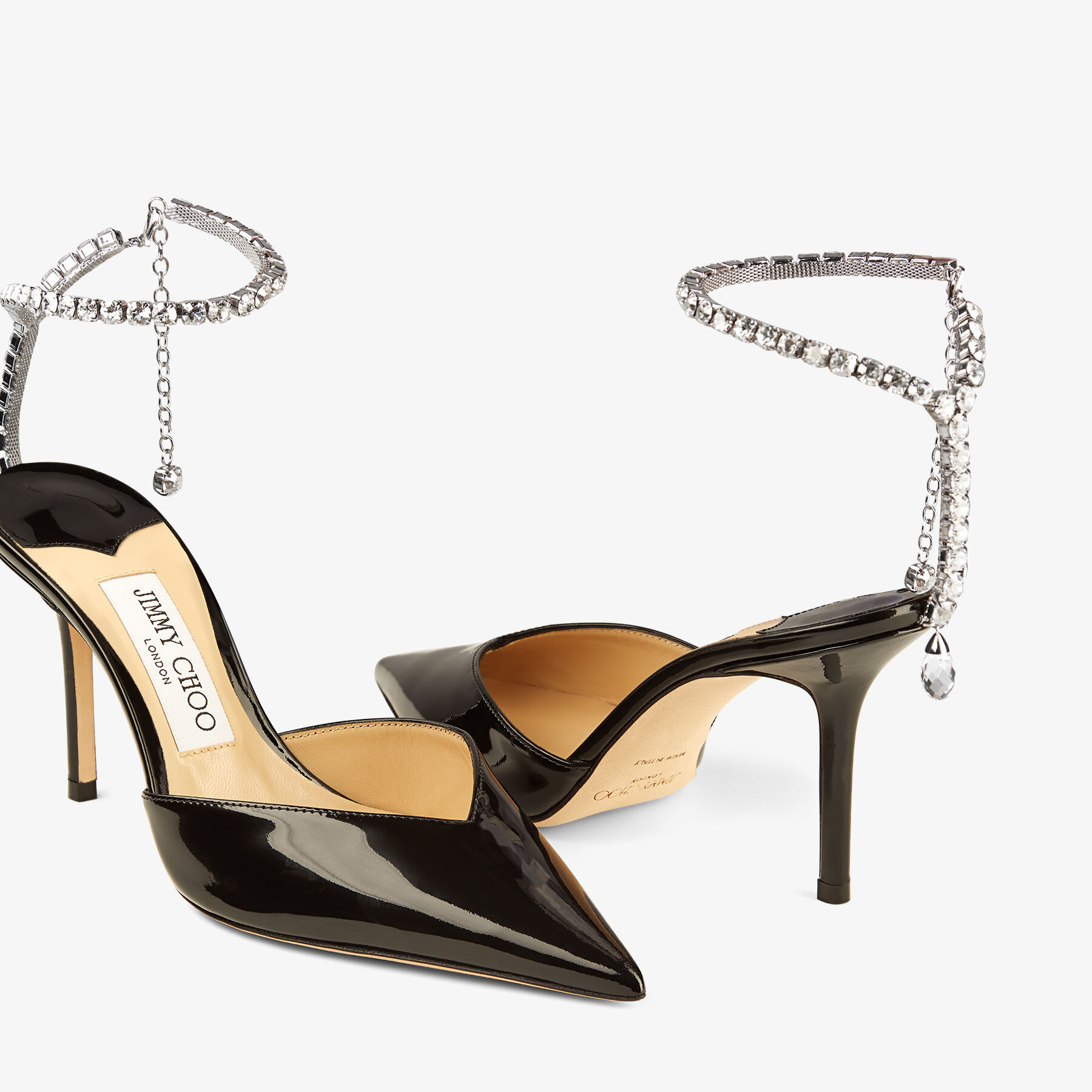 jimmy choo black crystal heels