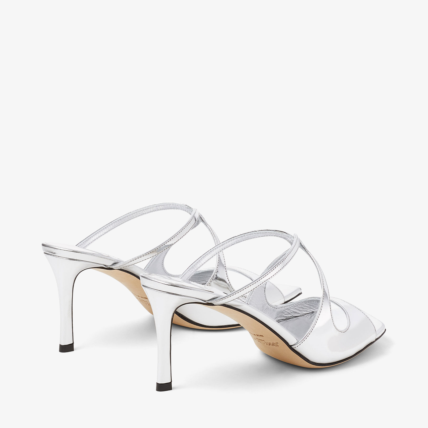 Anise 75 | Silver Metallic Leather Sandals | JIMMY CHOO