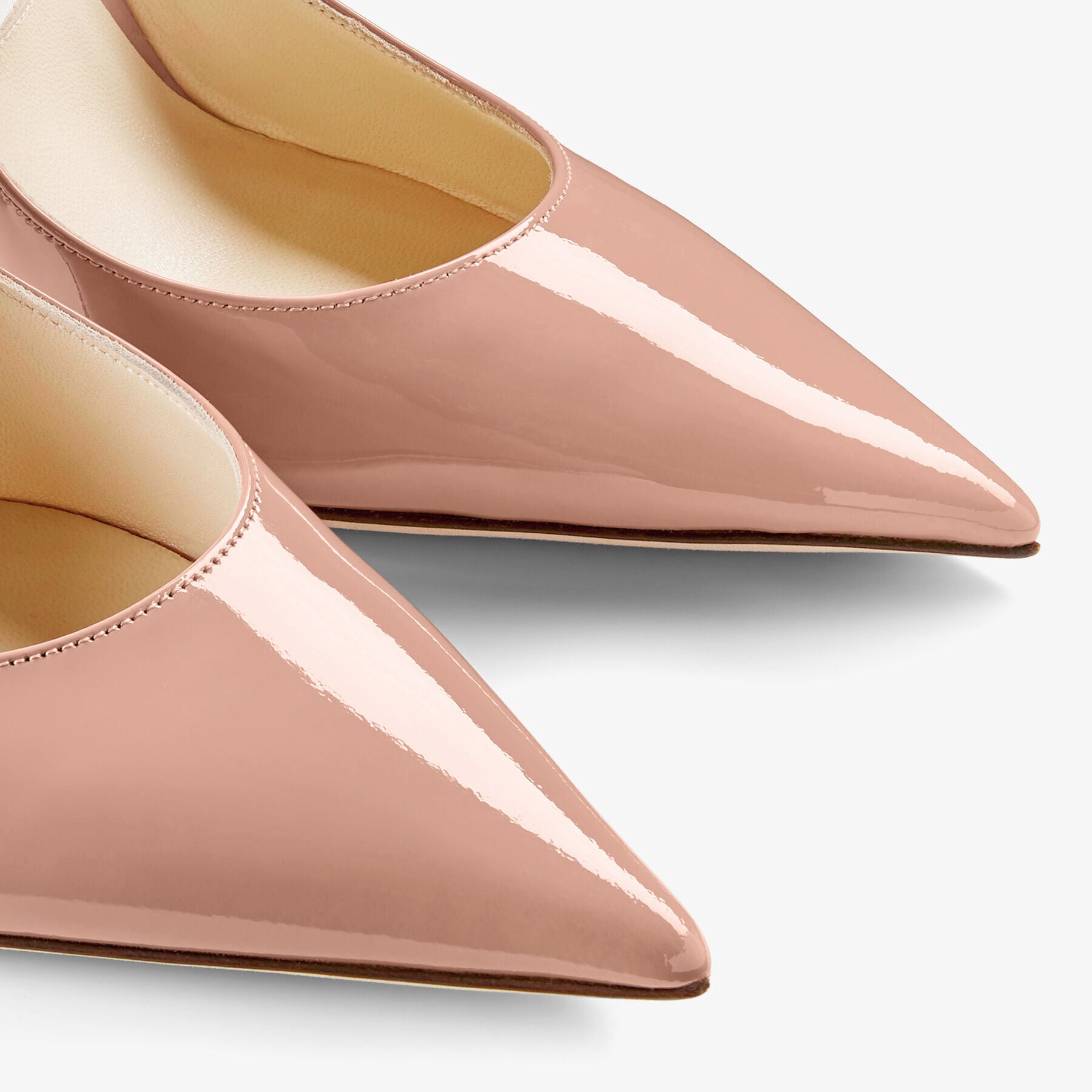 Bing 100 | Ballet Pink Patent Leather Mules with Crystal Strap