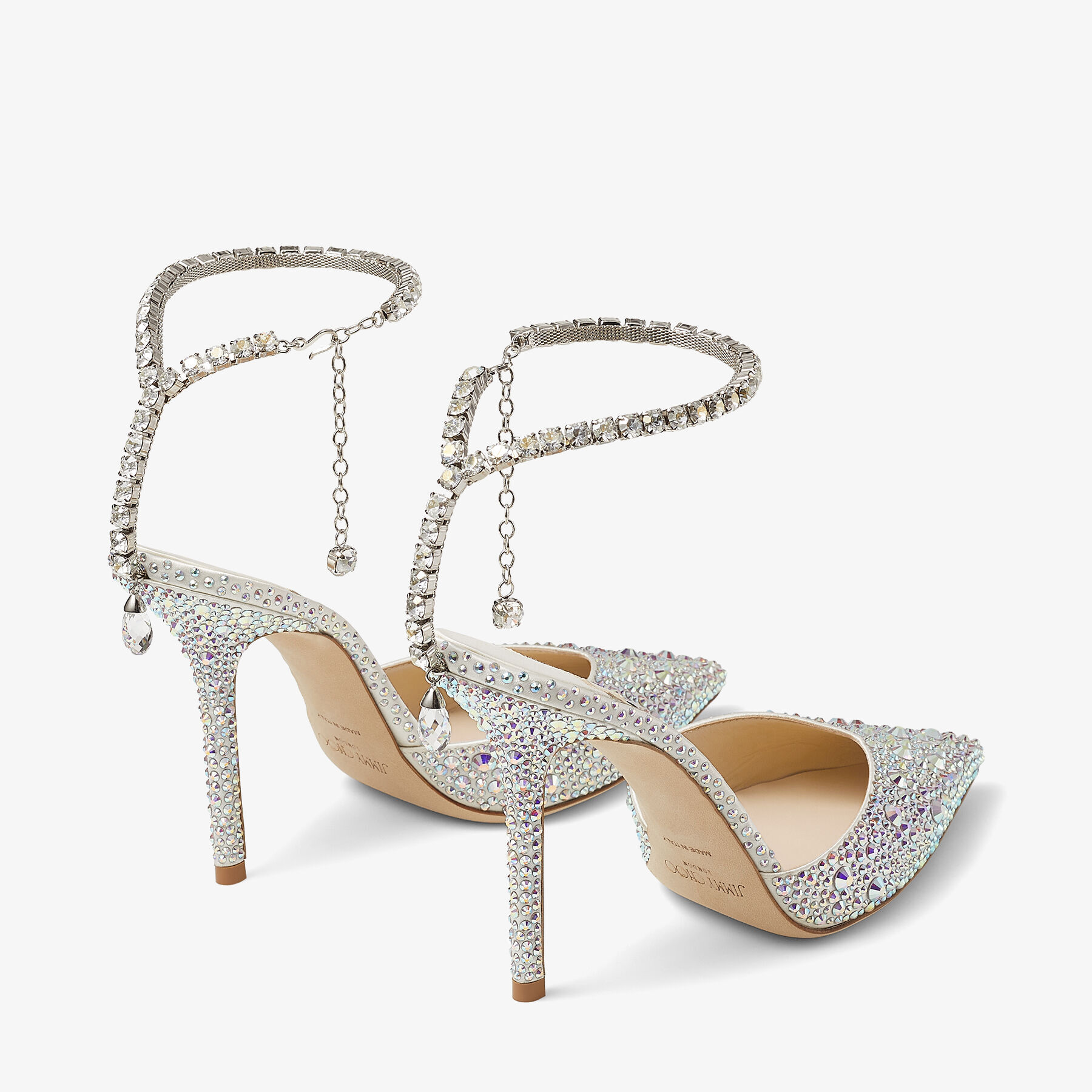 JIMMY CHOO ＊saeda100＊サイーダ100＊新品 Saeda 100 | Black Suede Pumps with Crystal Embellishment