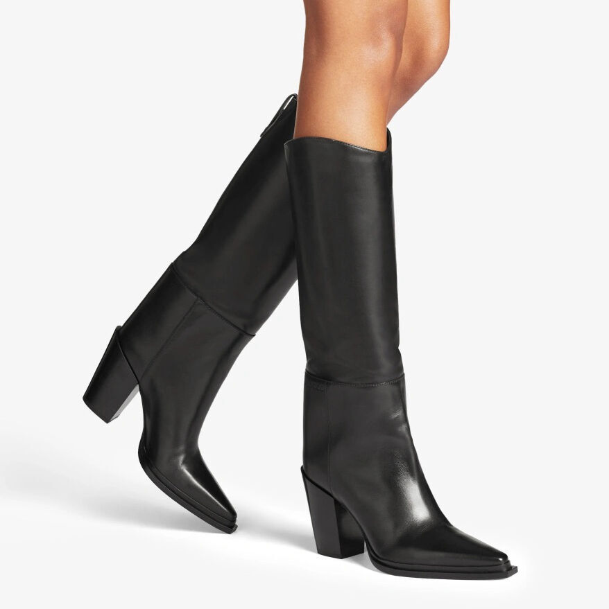 関税送料込Jimmy Choo Leather Boots Black Smooth Leather Biker Boots |BIKER II |Cruise '20