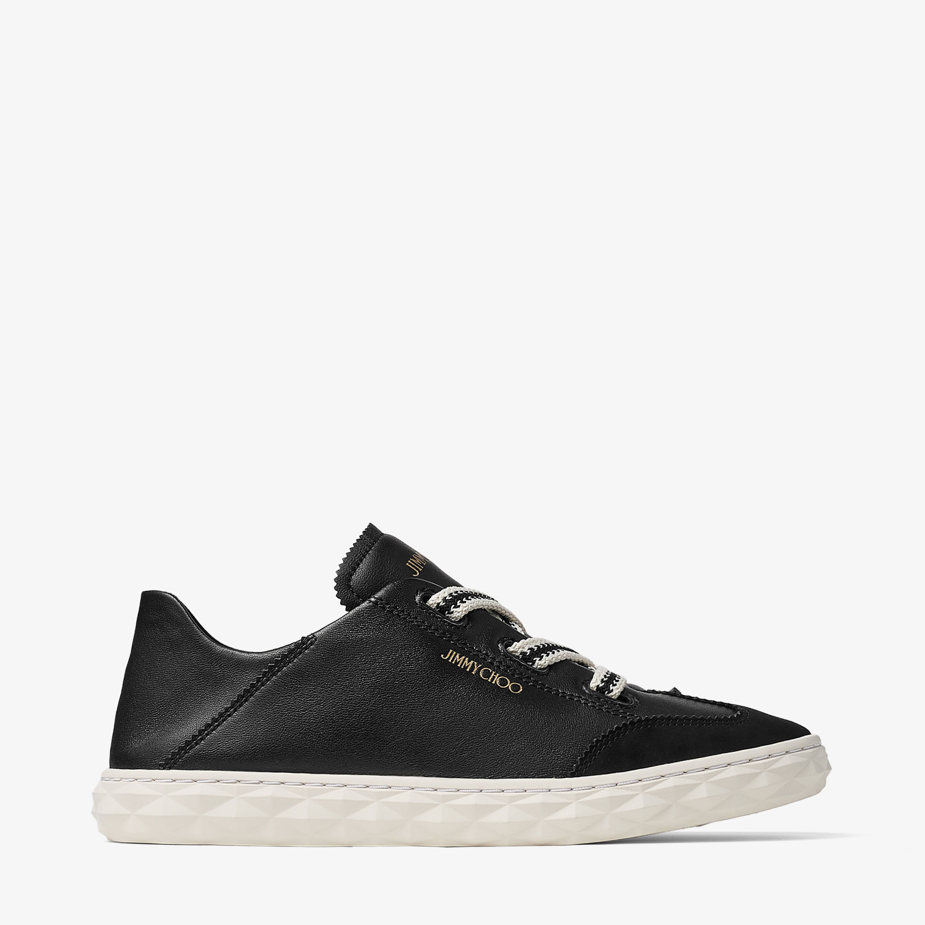 JIMMY CHOO DIAMOND LIGHT FLEX スニーカー ブラック 黒 レザー Diamond Light Flex F | Black Leather Trainers | JIMMY CHOO