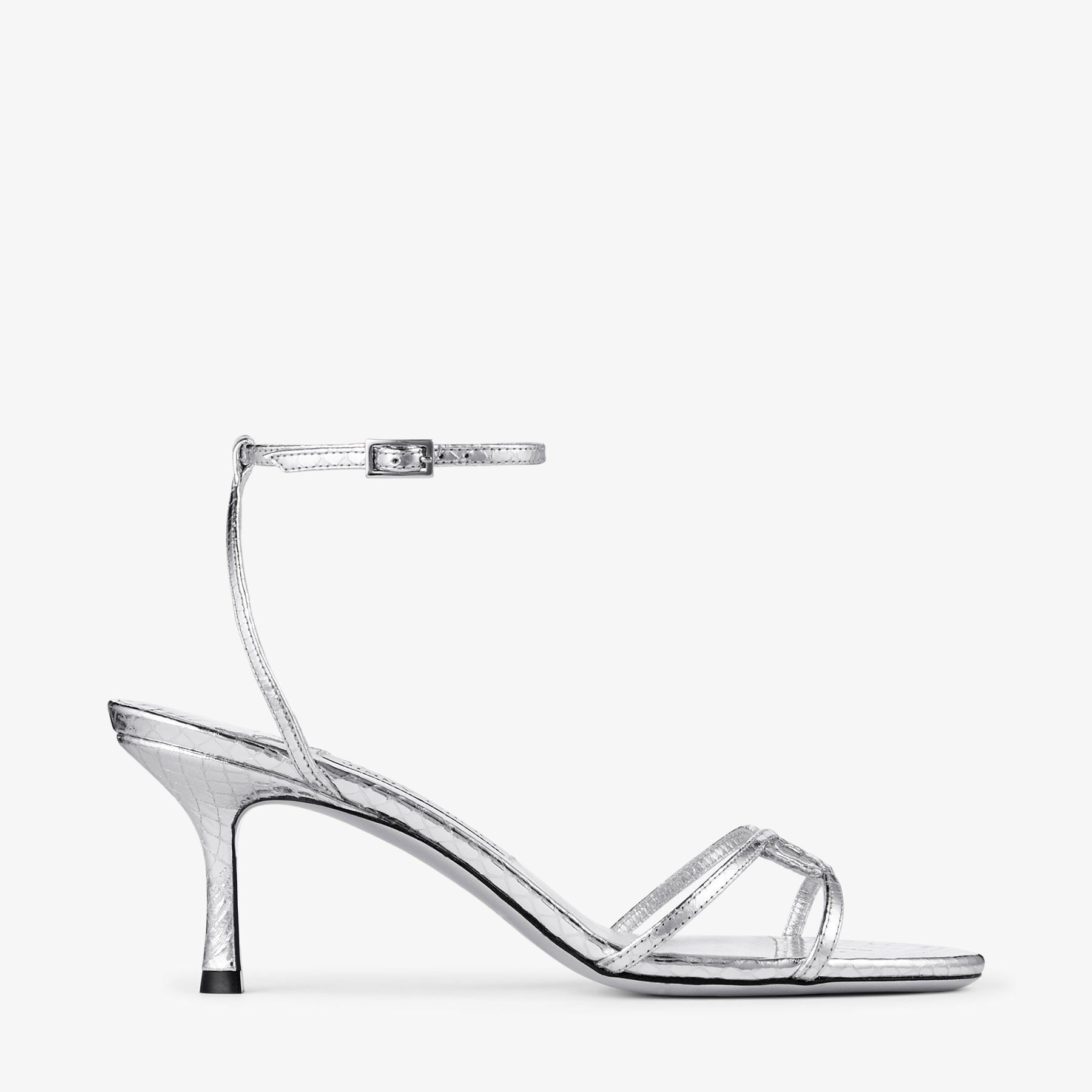 1998 Leo 65 | Silver Candy Wrap Leather Sandals | JIMMY CHOO