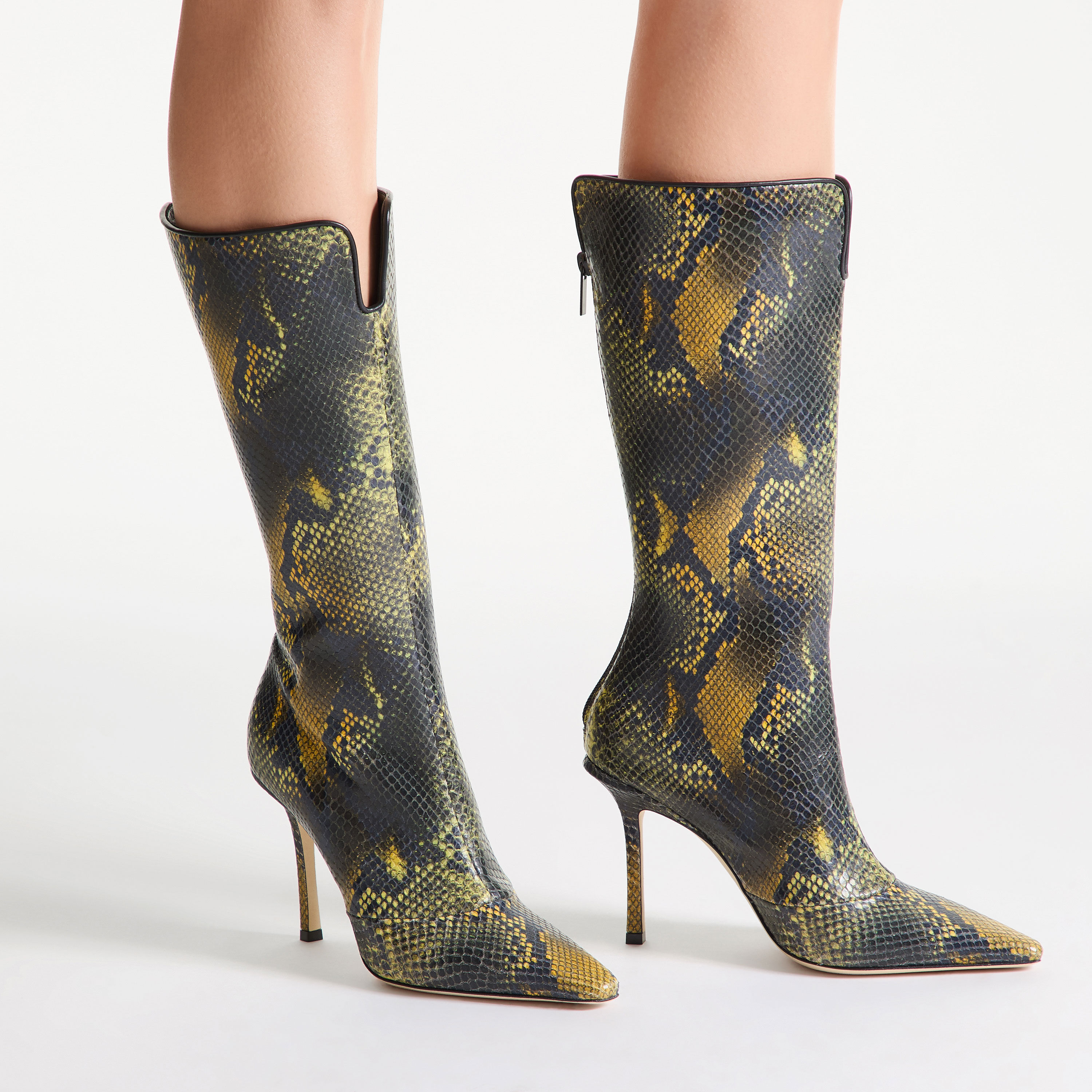 ブーツその他 Jimmy Choo BOOTS (AGATHEAB100SAT FUCHSIA) Women's Designer Boots | Black & Leather Boots | JIMMY CHOO