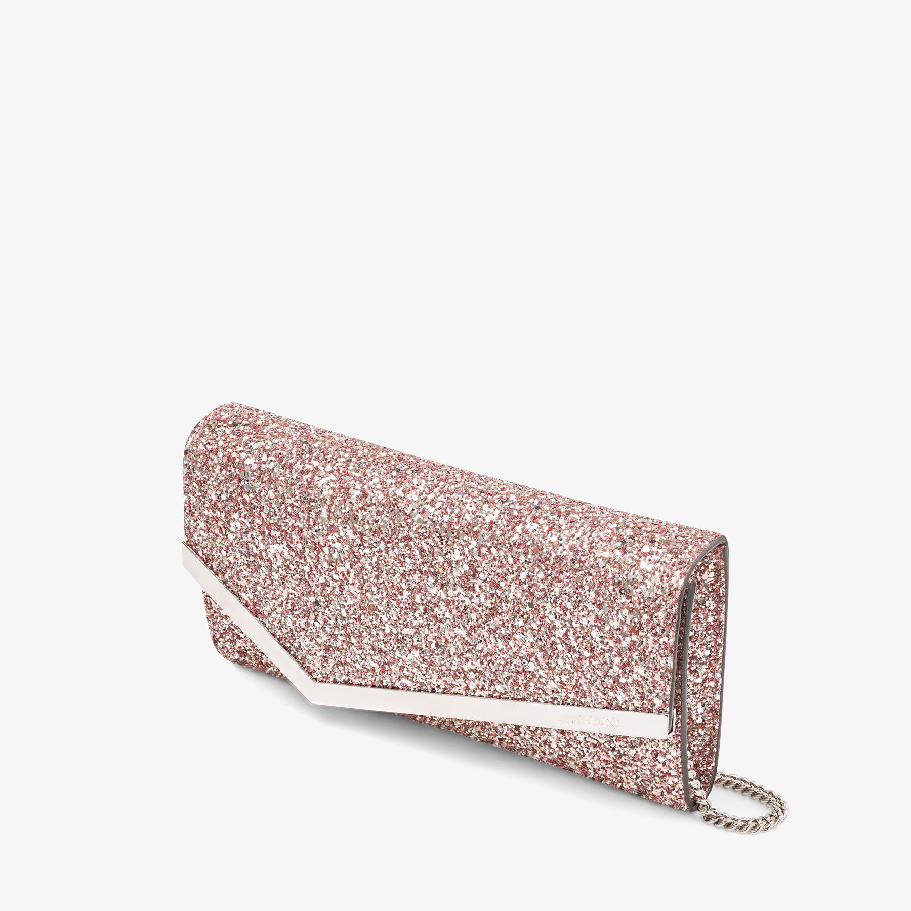 Rose Coarse Glitter Fabric Clutch Bag | EMMIE | Winter 2021