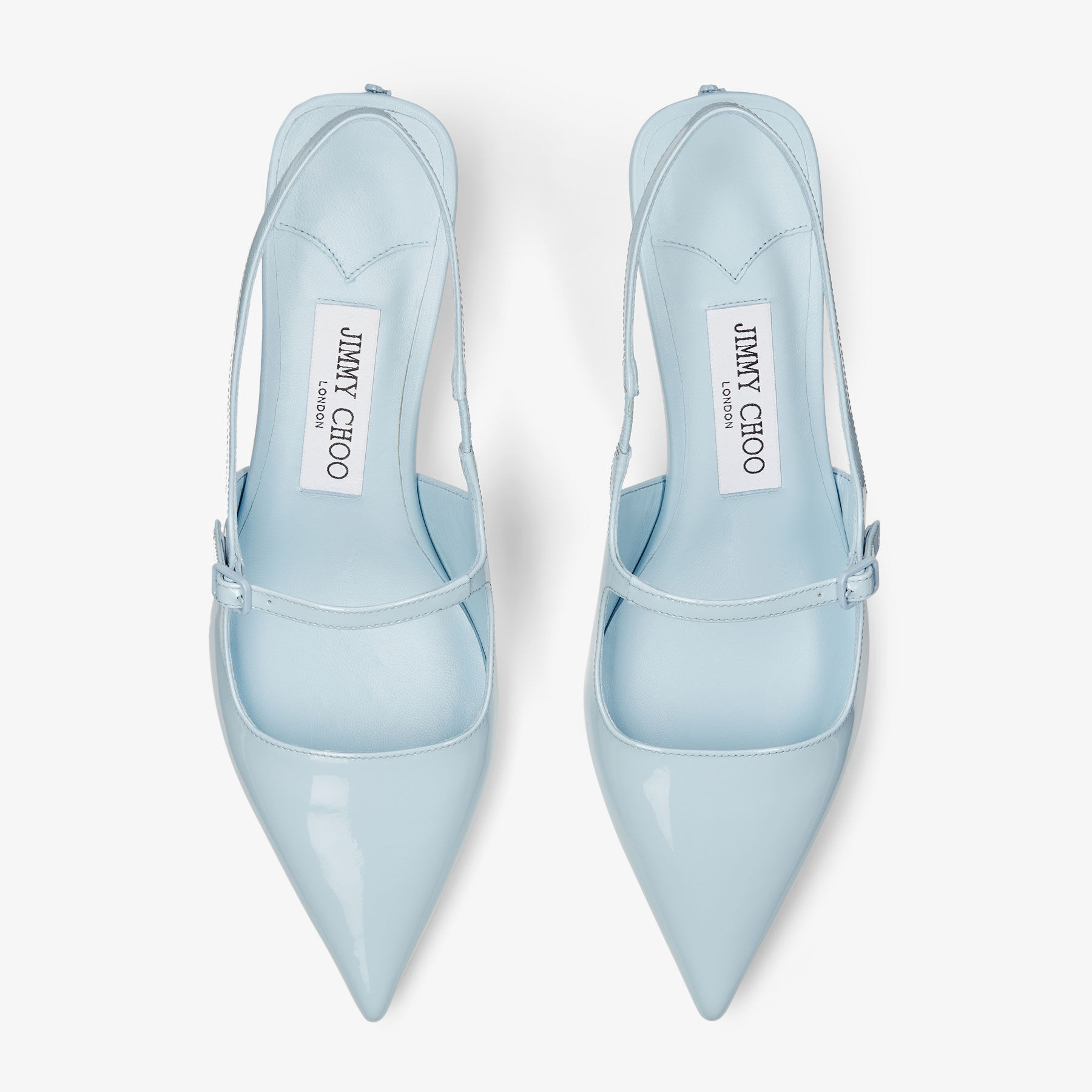 Didi 45 Ice Blue Patent Leather Pointed Pumps JIMMY CHOO