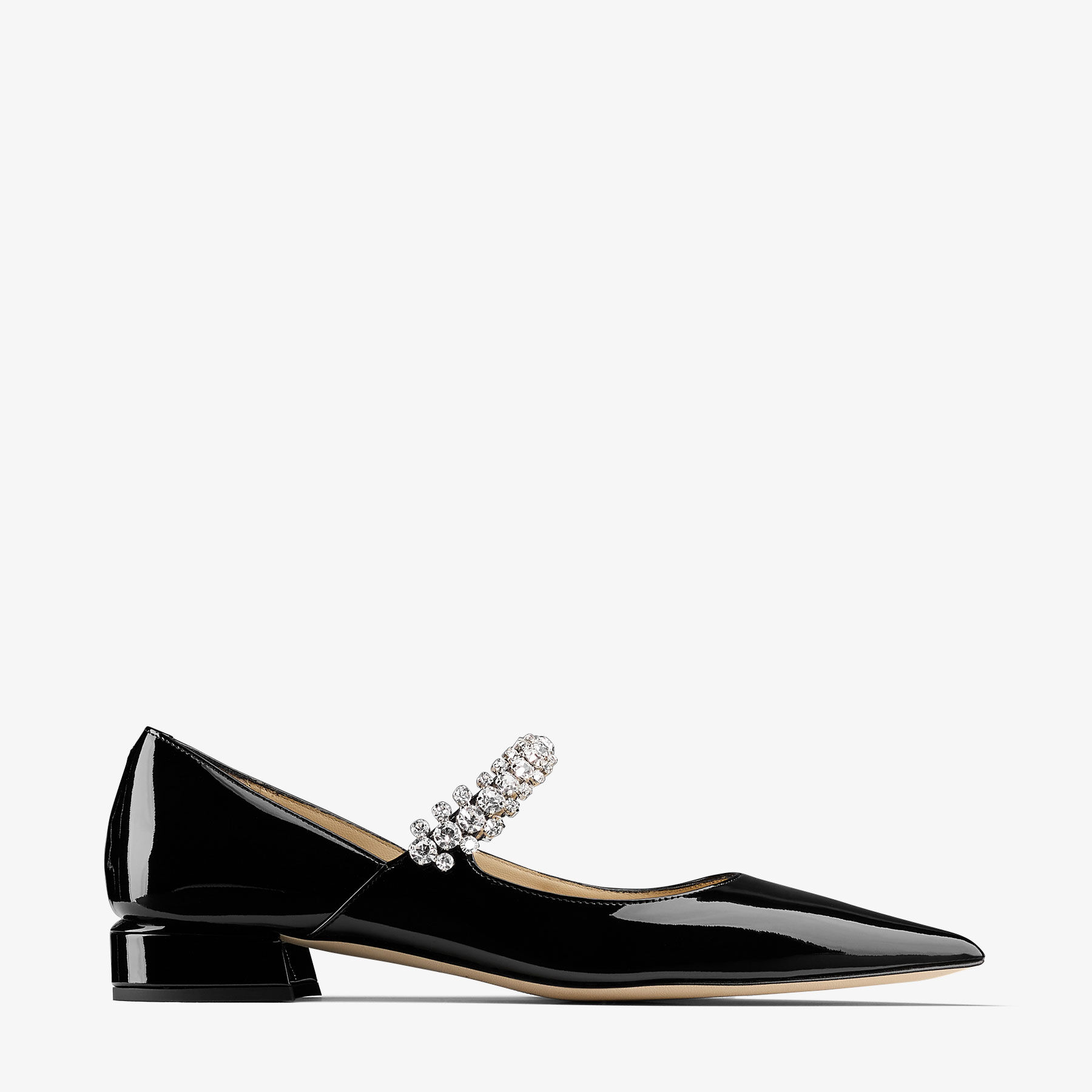 Jimmy Choo ブラック　bingビジュートリムフラットパンプス　36.5 Bing Pump Flat|Black Patent Leather Flats| JIMMY CHOO